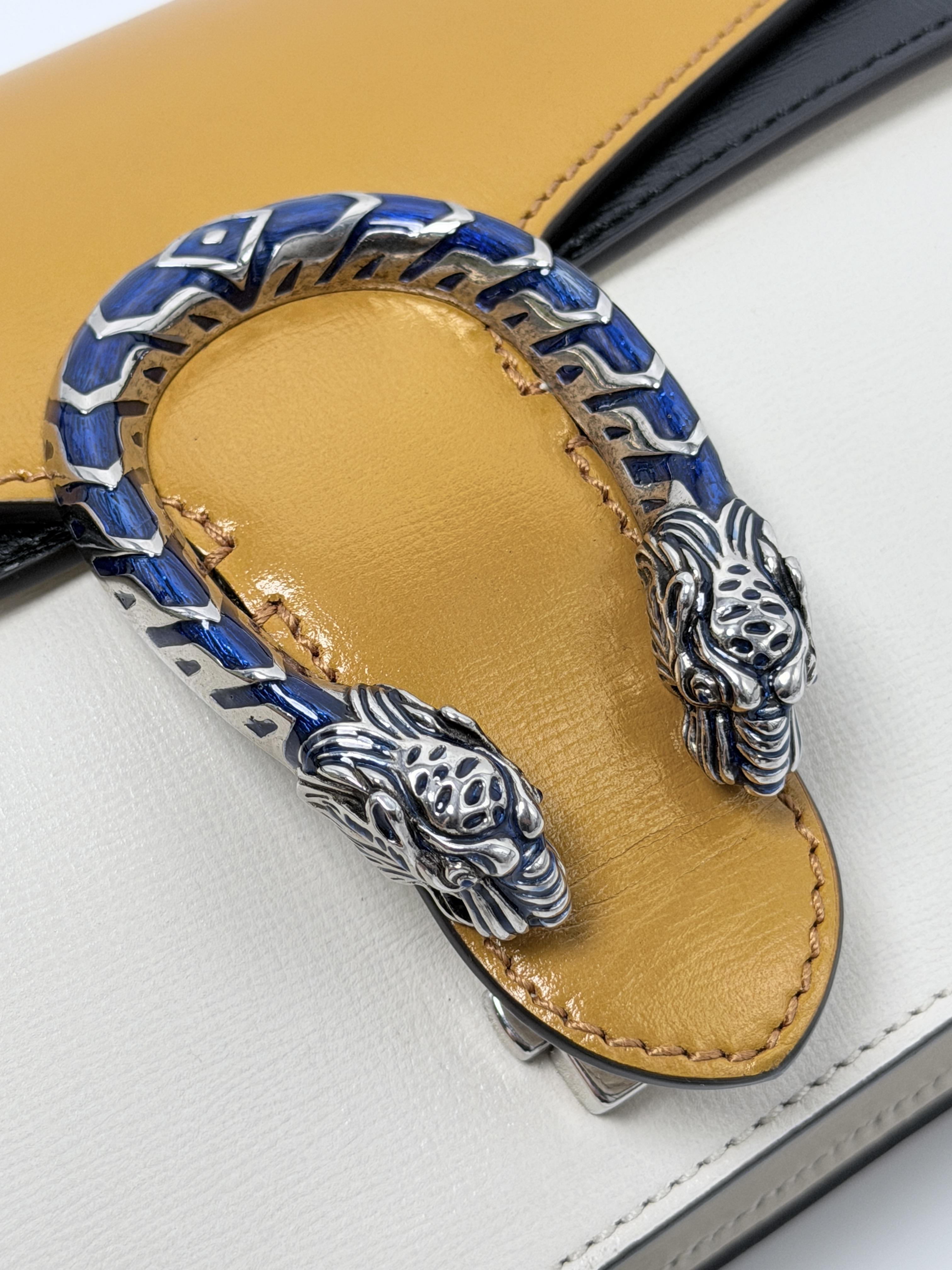 Dionysus Small Tri Color Calfskin Enamel Tiger Shoulder Bag WOC JD1199GG