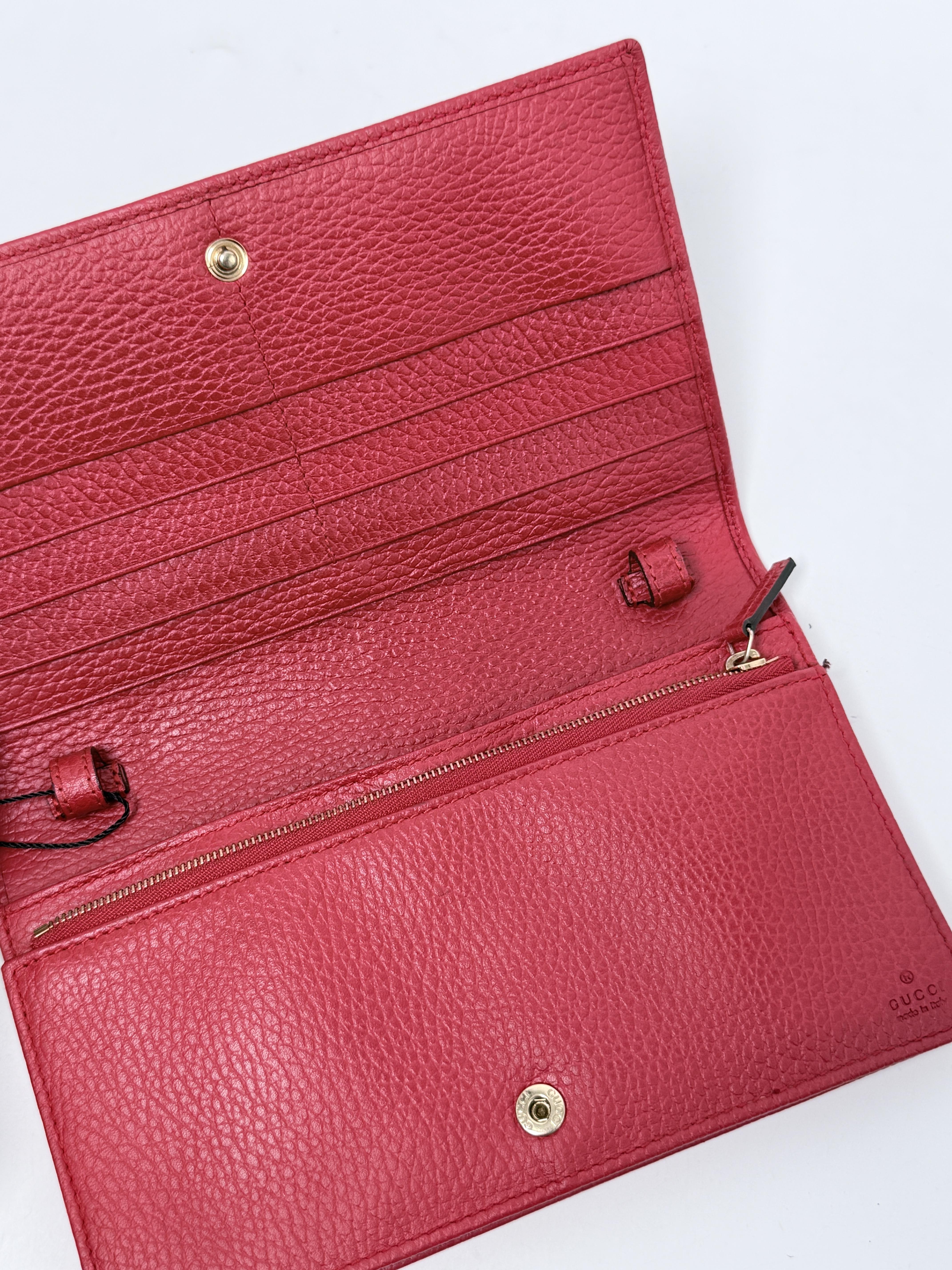 Dollar Calfskin Swing Strap Wallet Red Crossbody Bag Fanny Pack JD1338GG