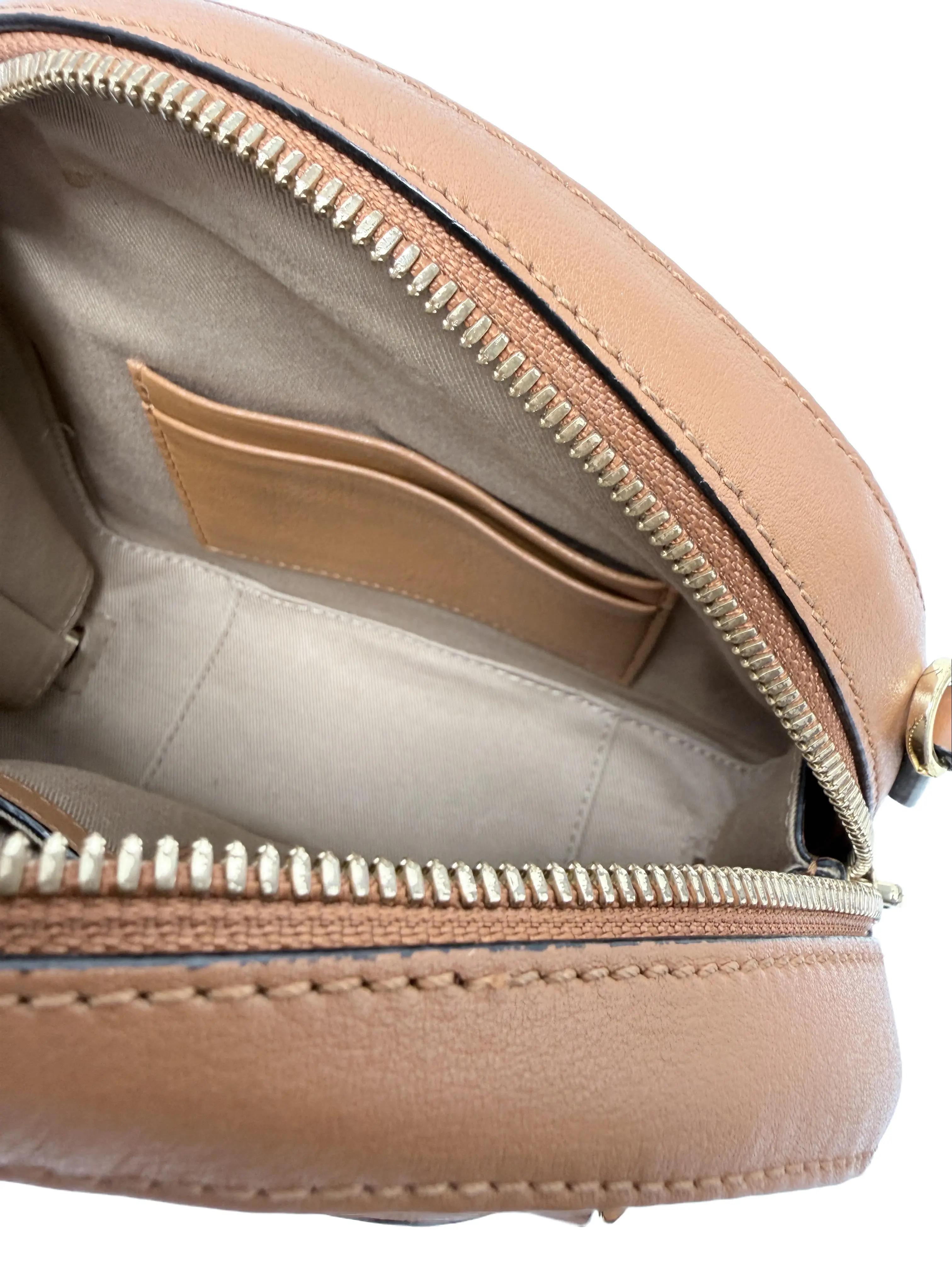 Cognac Visetos Mini Dome Bowling Top Handle Handbag Crossbody Bag JD1437MCM