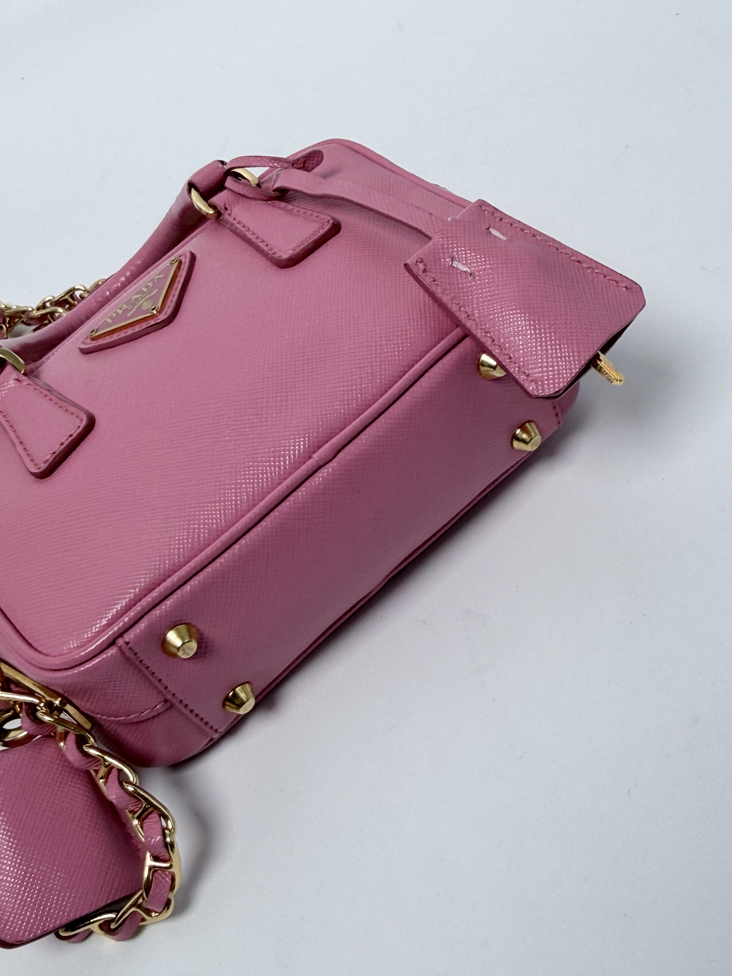 Tamaris Pink Saffiano Lux Mini Bauletto 2WAY Bag JD1520PR