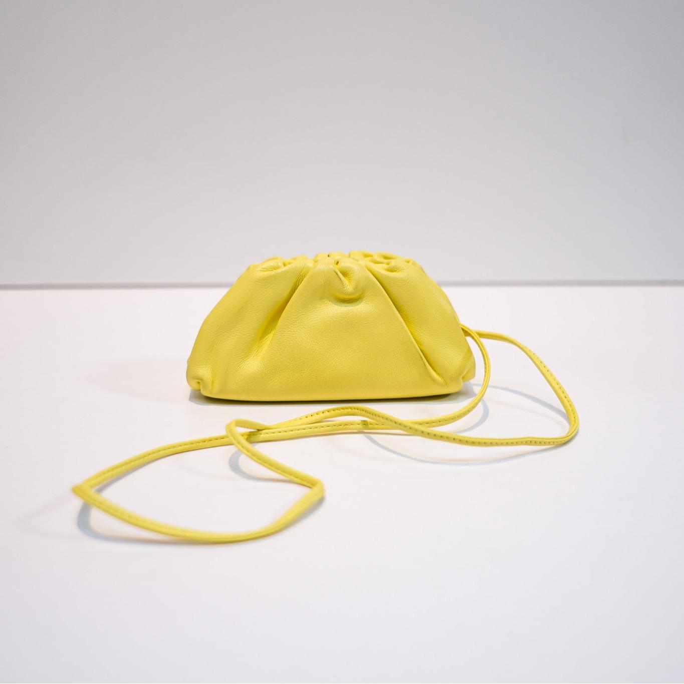 Pre-owned Bottega Veneta Leather Crossbody Bags BV The Pouch Mini Crossbody Bag Yellow BV8BK