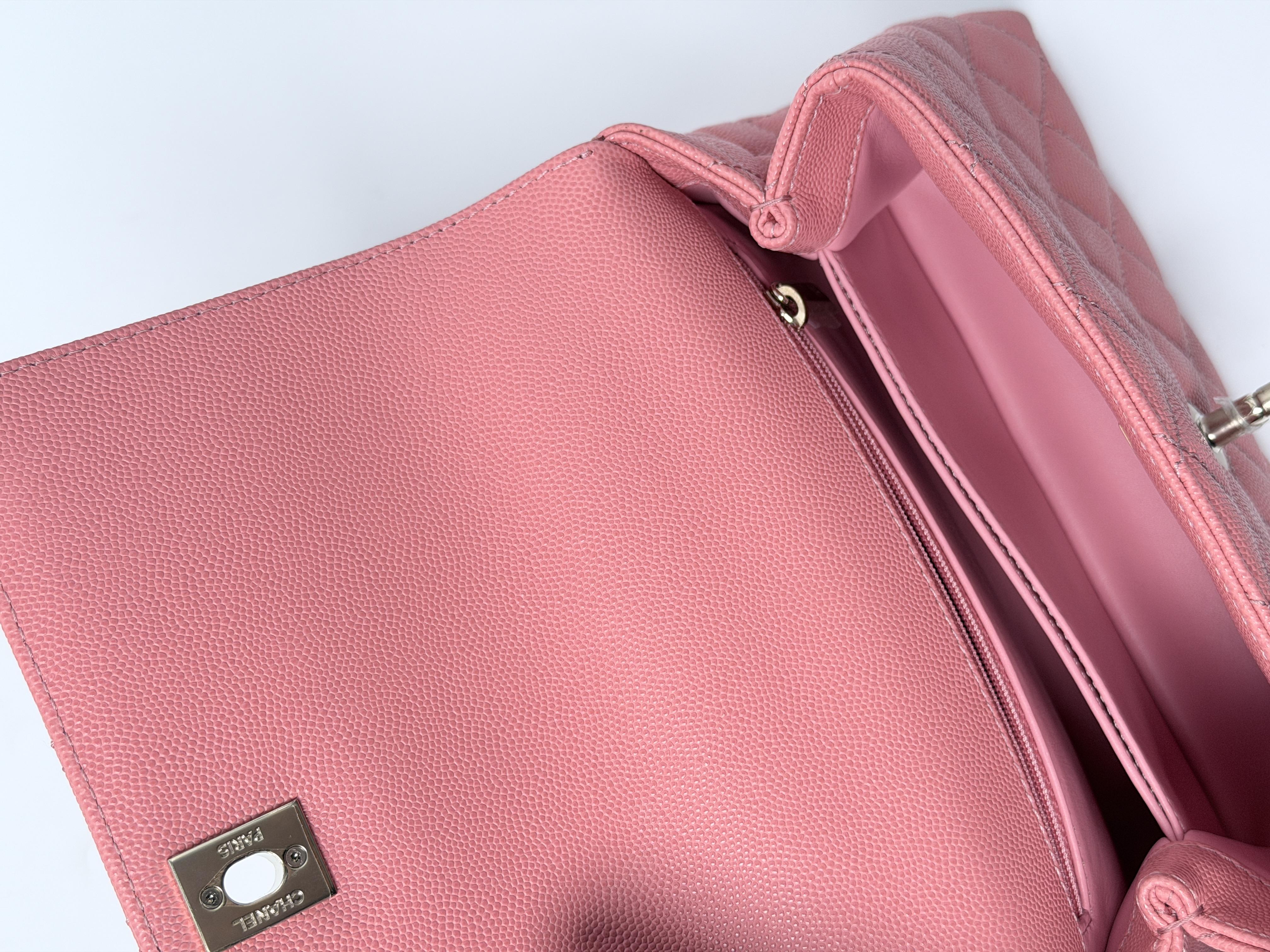 Coco Small Pink Caviar Crossbody Bag Handle Handbag ZS075CC