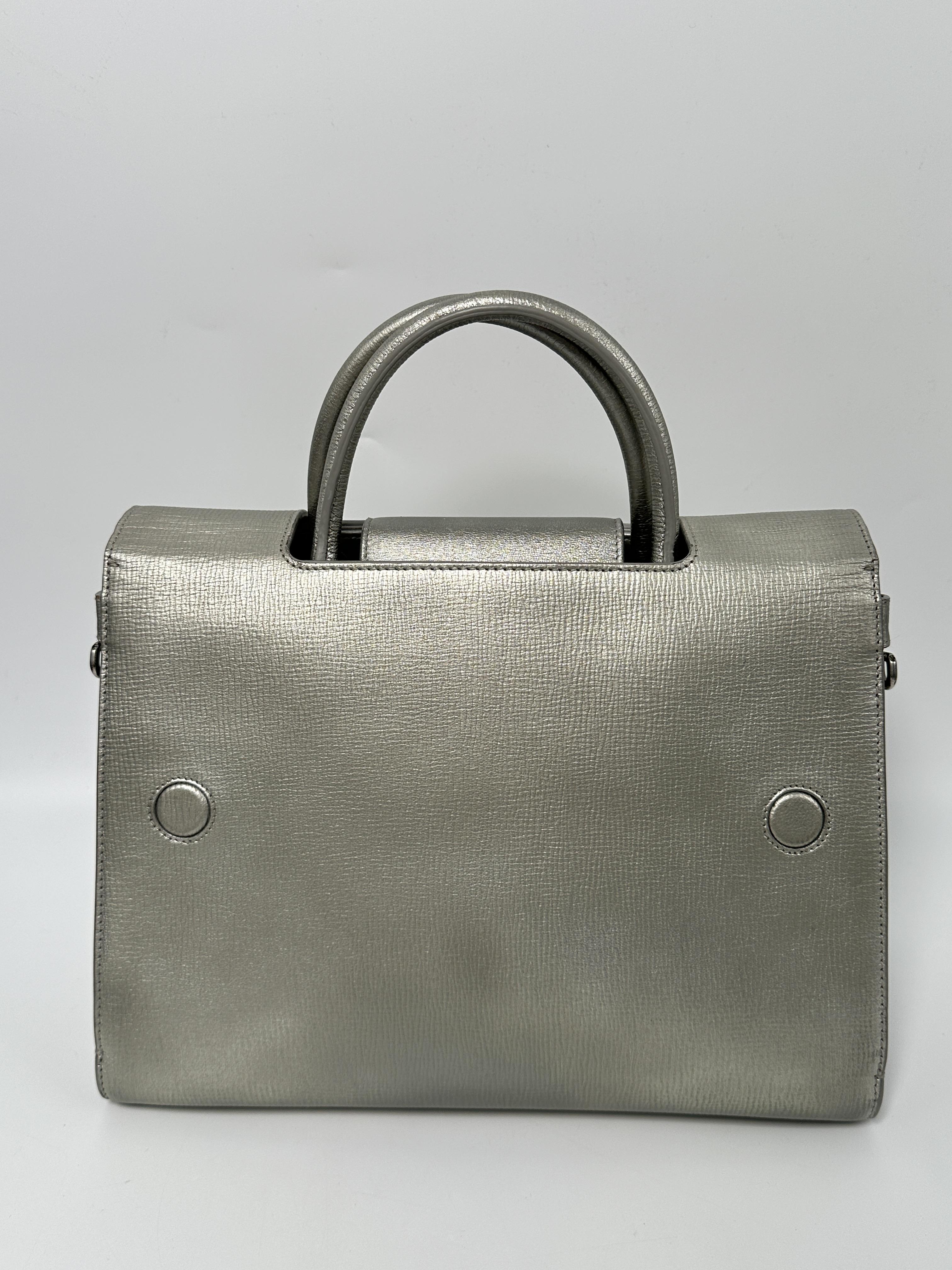 Diorever Metallic Silver Top Handle Handbag Shoulder Bag JD685DR