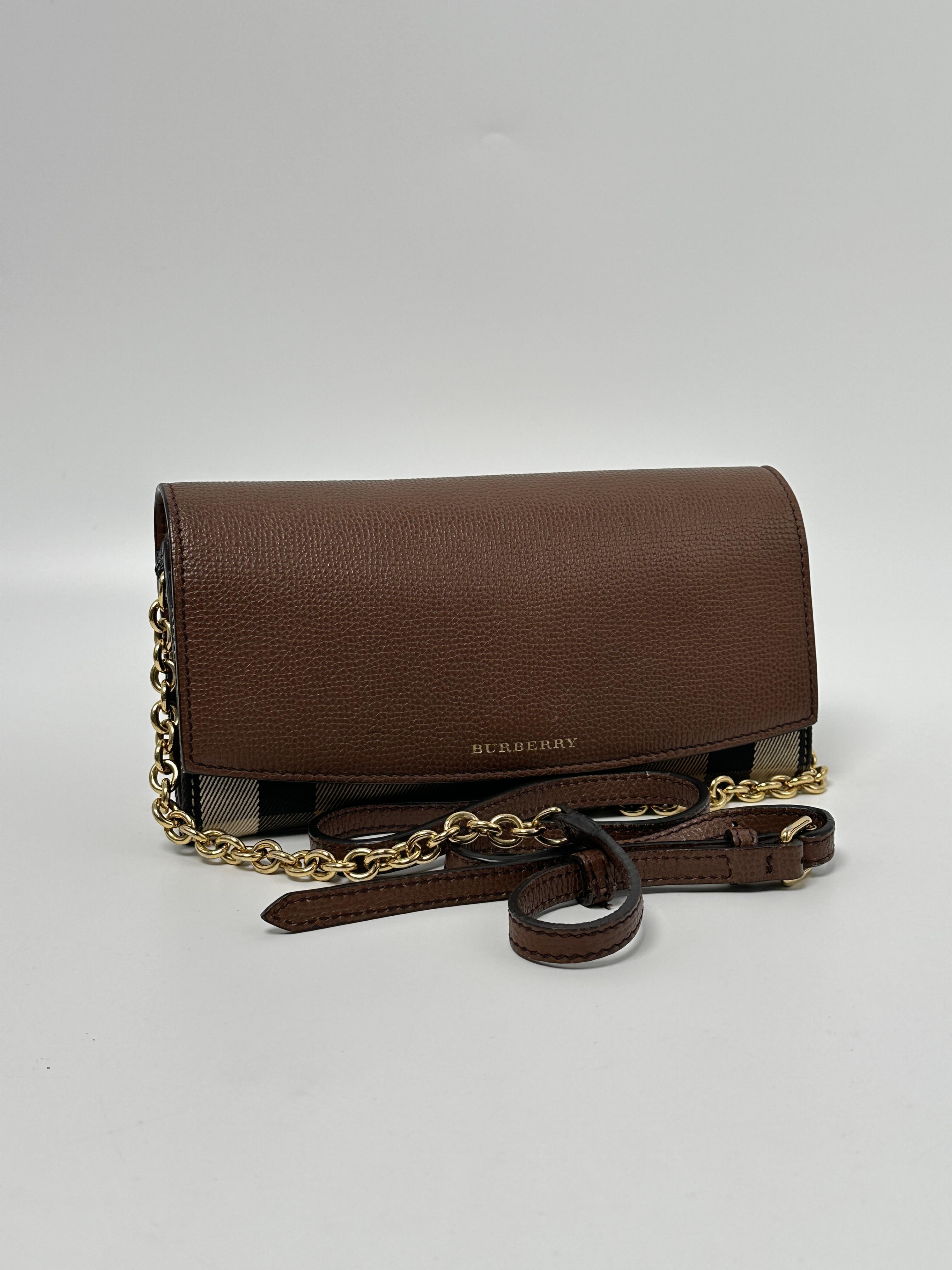 House Check Chain Wallet Shoulder Bag JD727BR