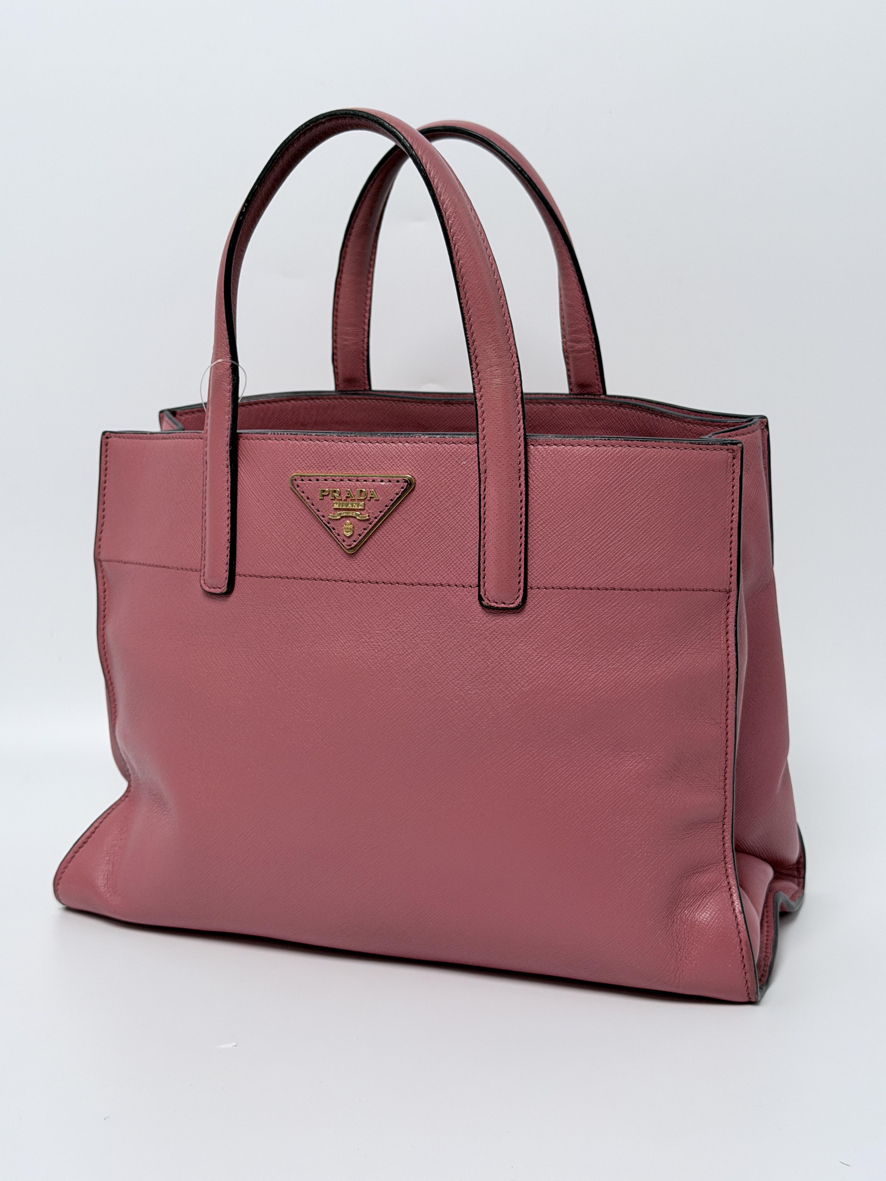 Pre-owned PRADA leather Tote Bags Pink Tote Bag Top Handle Handbag ZS064PR