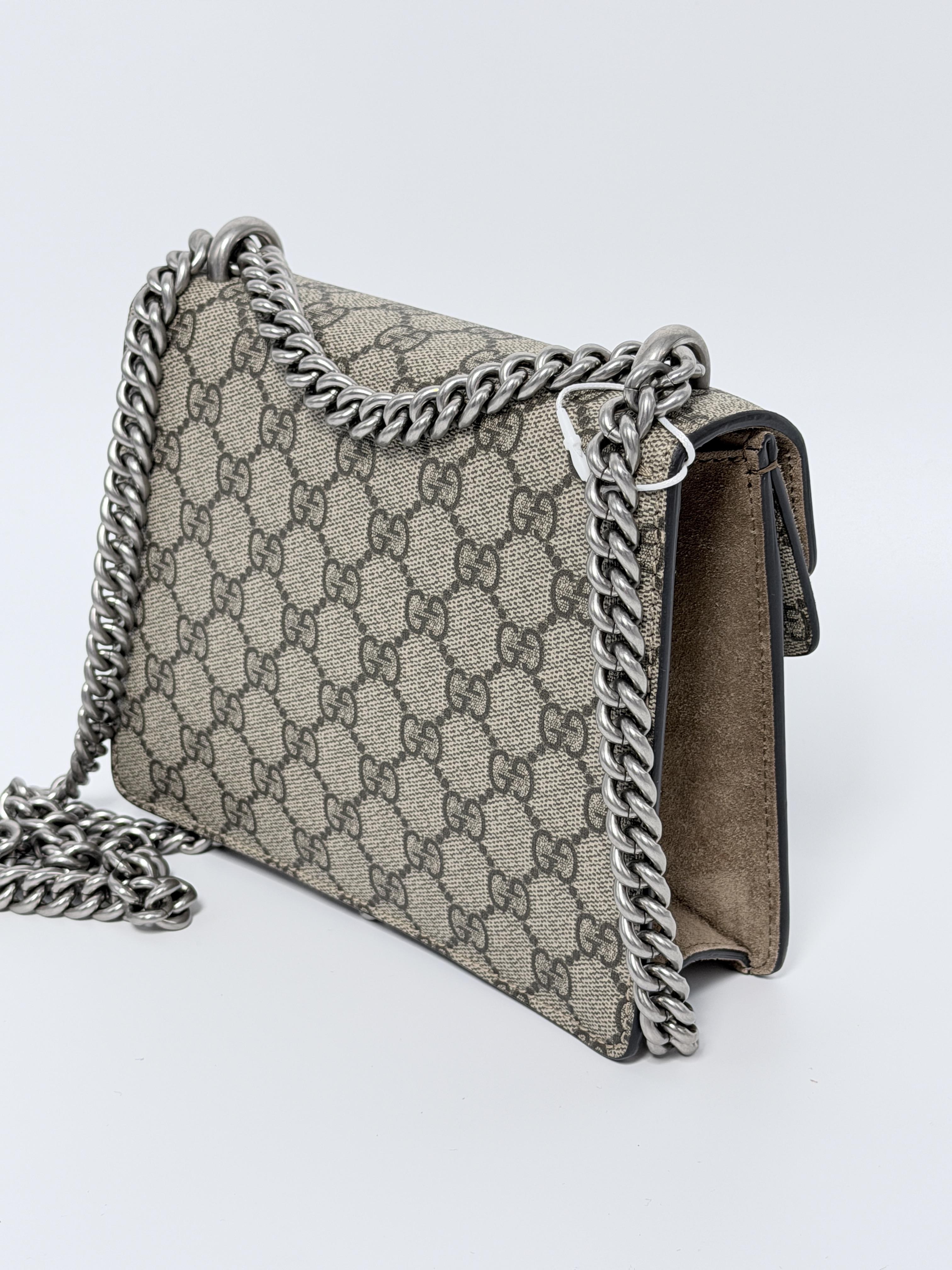 Pre-owned GUCCI Canvas Crossbody Bags authentic Dionysus GG Supreme mini shoulder bag crossbody bag HB001GG
