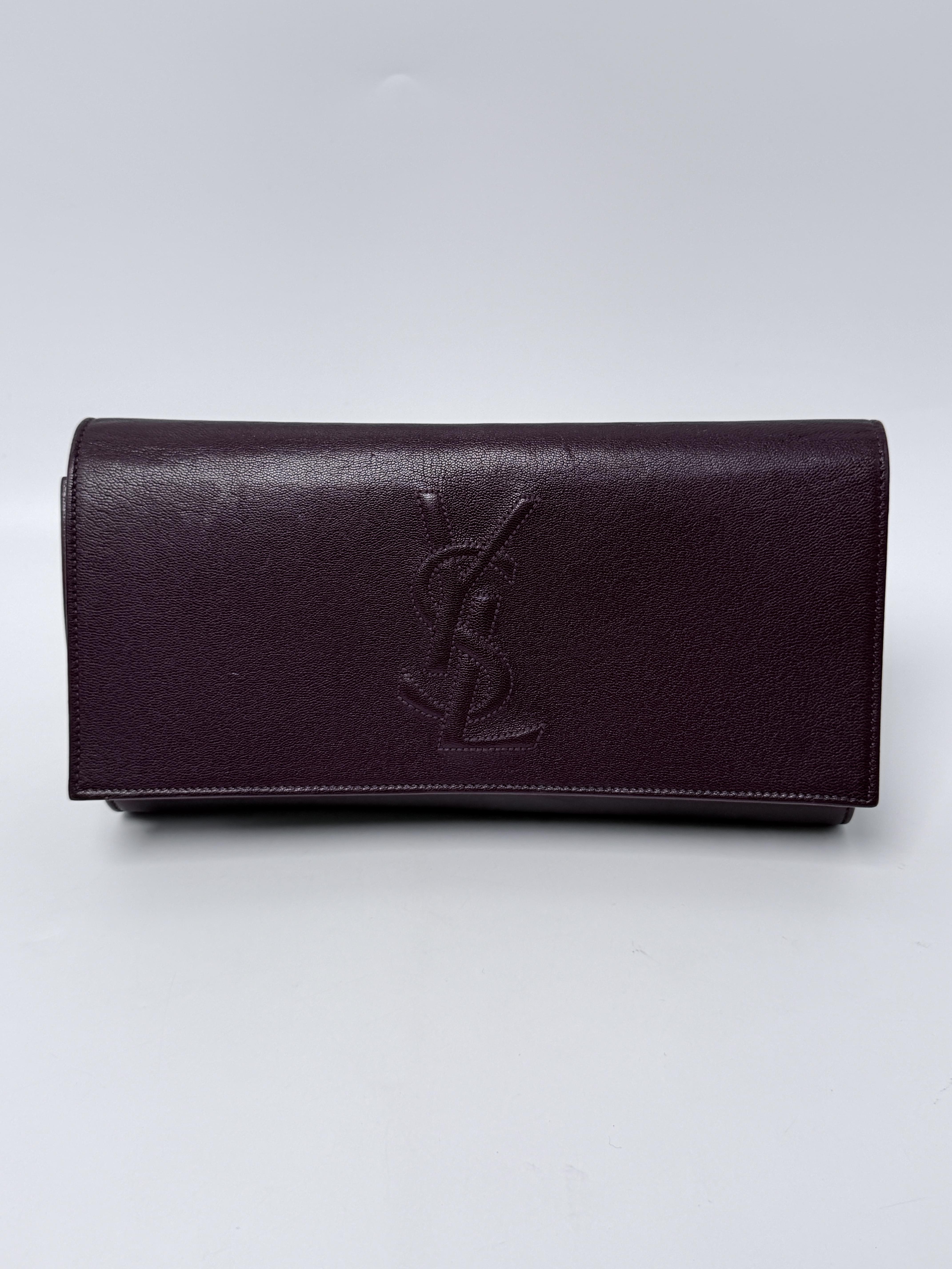 Belle de Jour Flap Clutch Bag Burgundy Purple JD1502Y