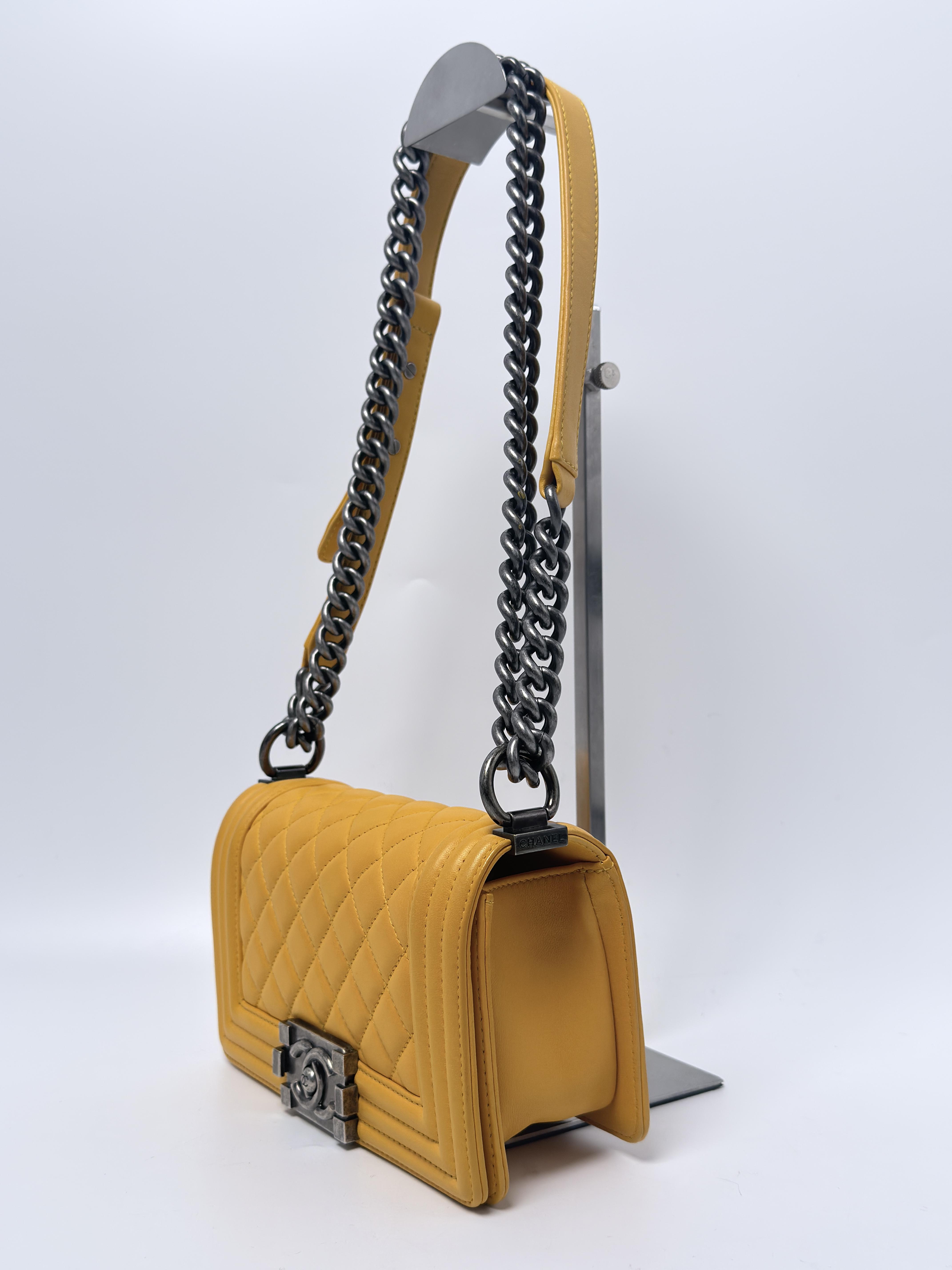 Boy Flap Bag Yellow Old Medium Crossbody Shoulder Handbag ZS074CC