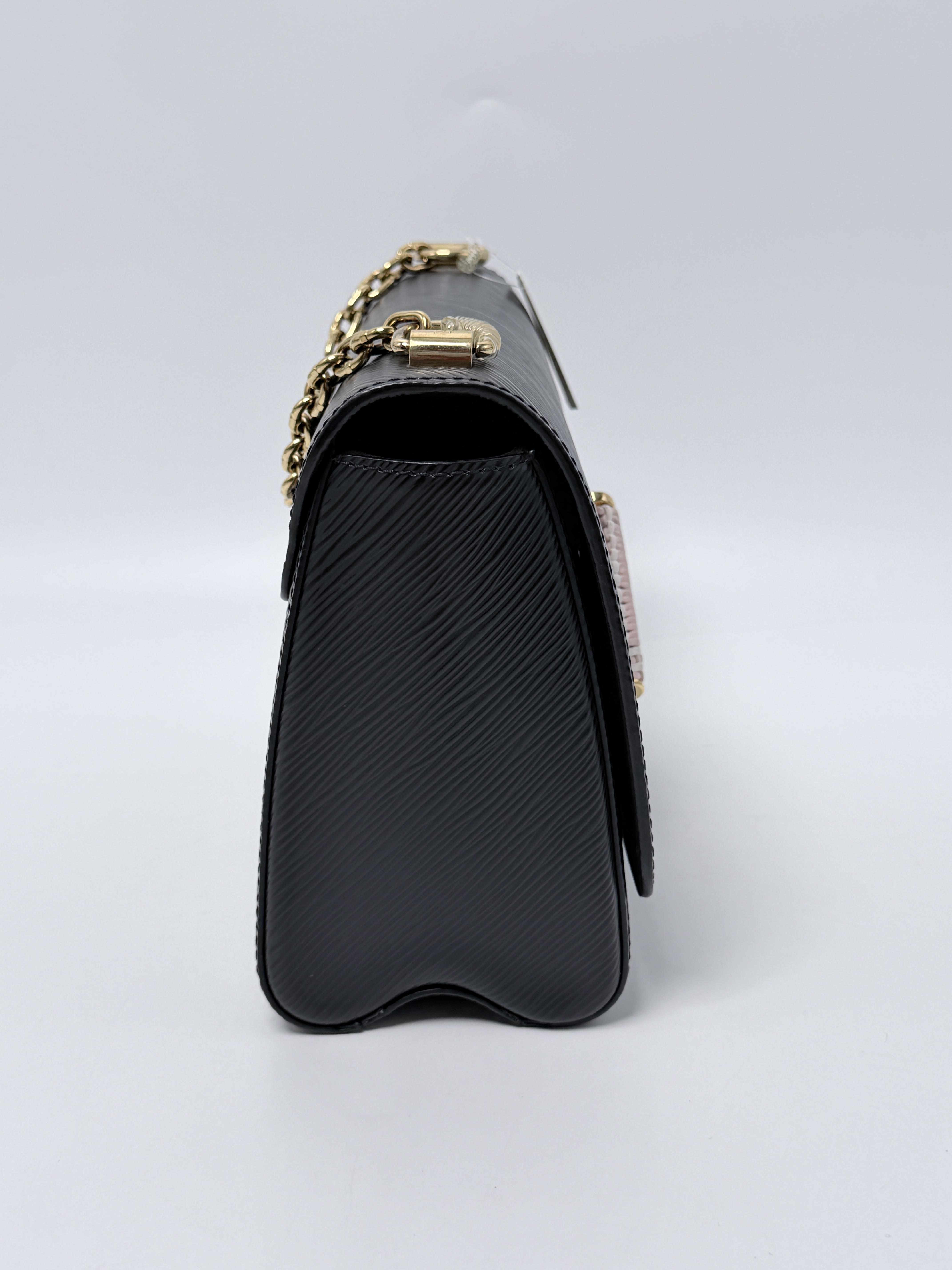 Black Epi Twist MM Wide Woven Strap Crossbody Bag ZS128LV