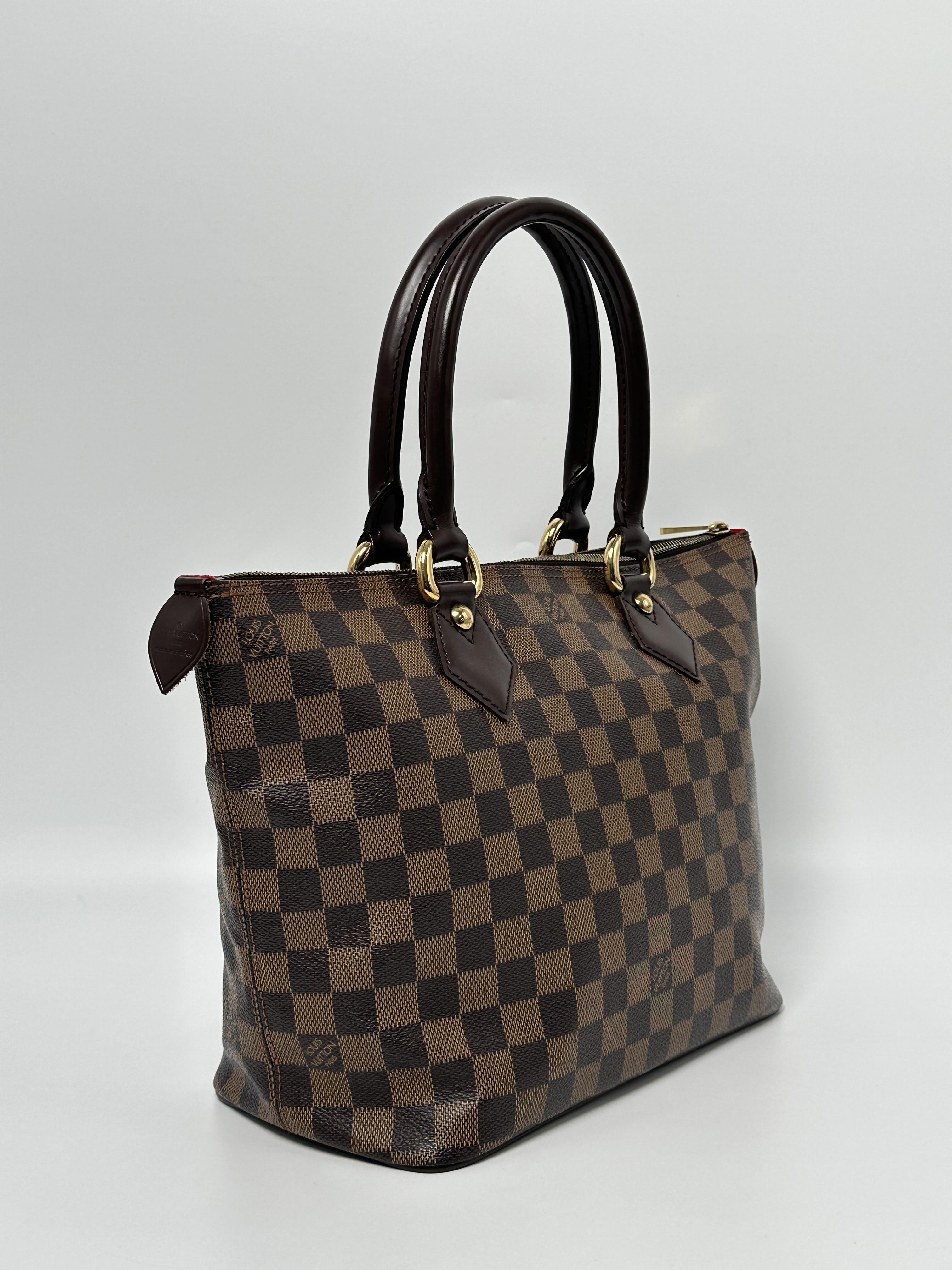 Pre-owned Louis Vuitton Canvas Tote Bags Damier Ebene Saleya PM Tote Bag Shoulder Handbag JE1062LV