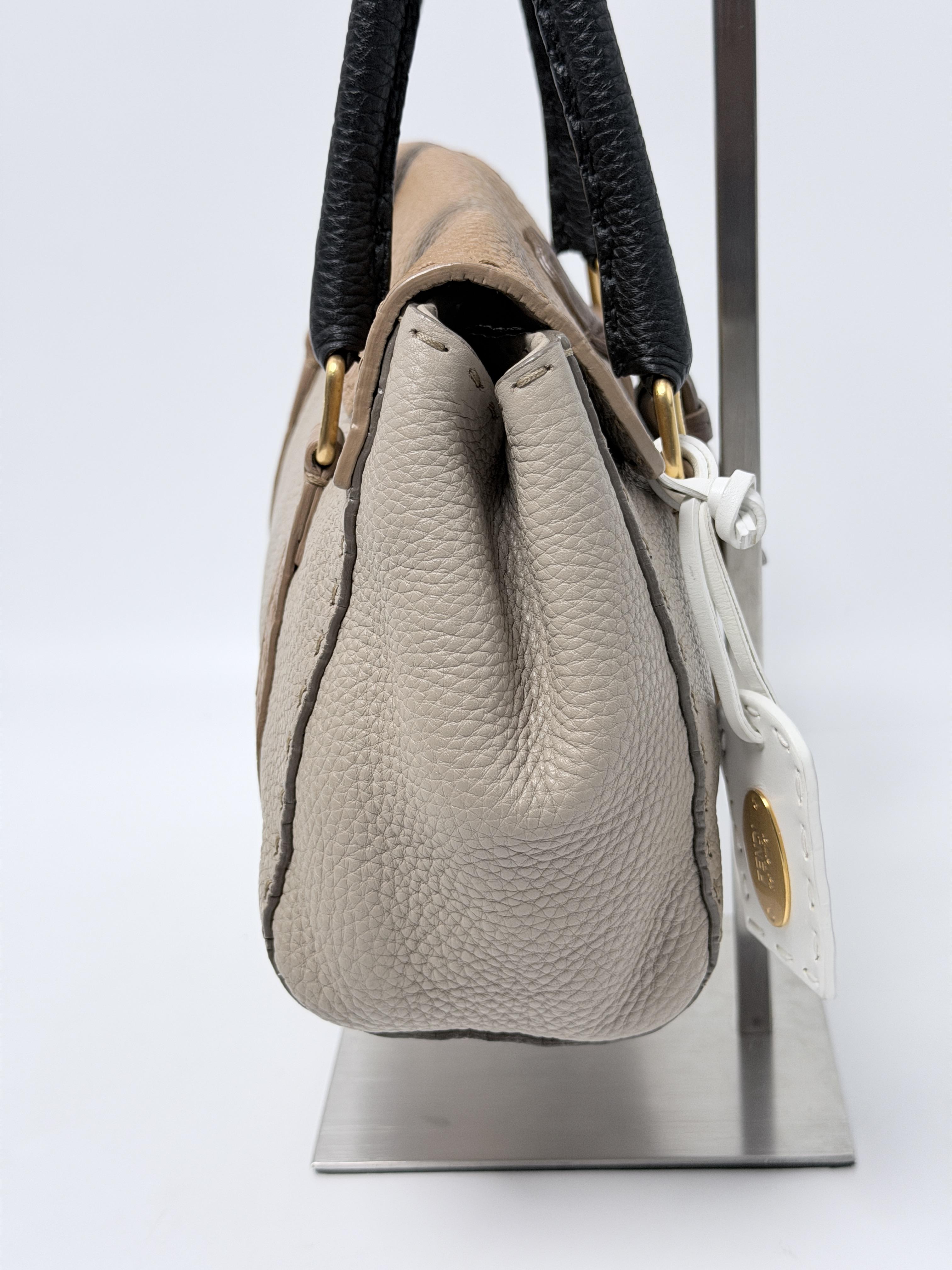 Selleria Mini Linda Tri Color Roman Top Handle Handbag JP001FD