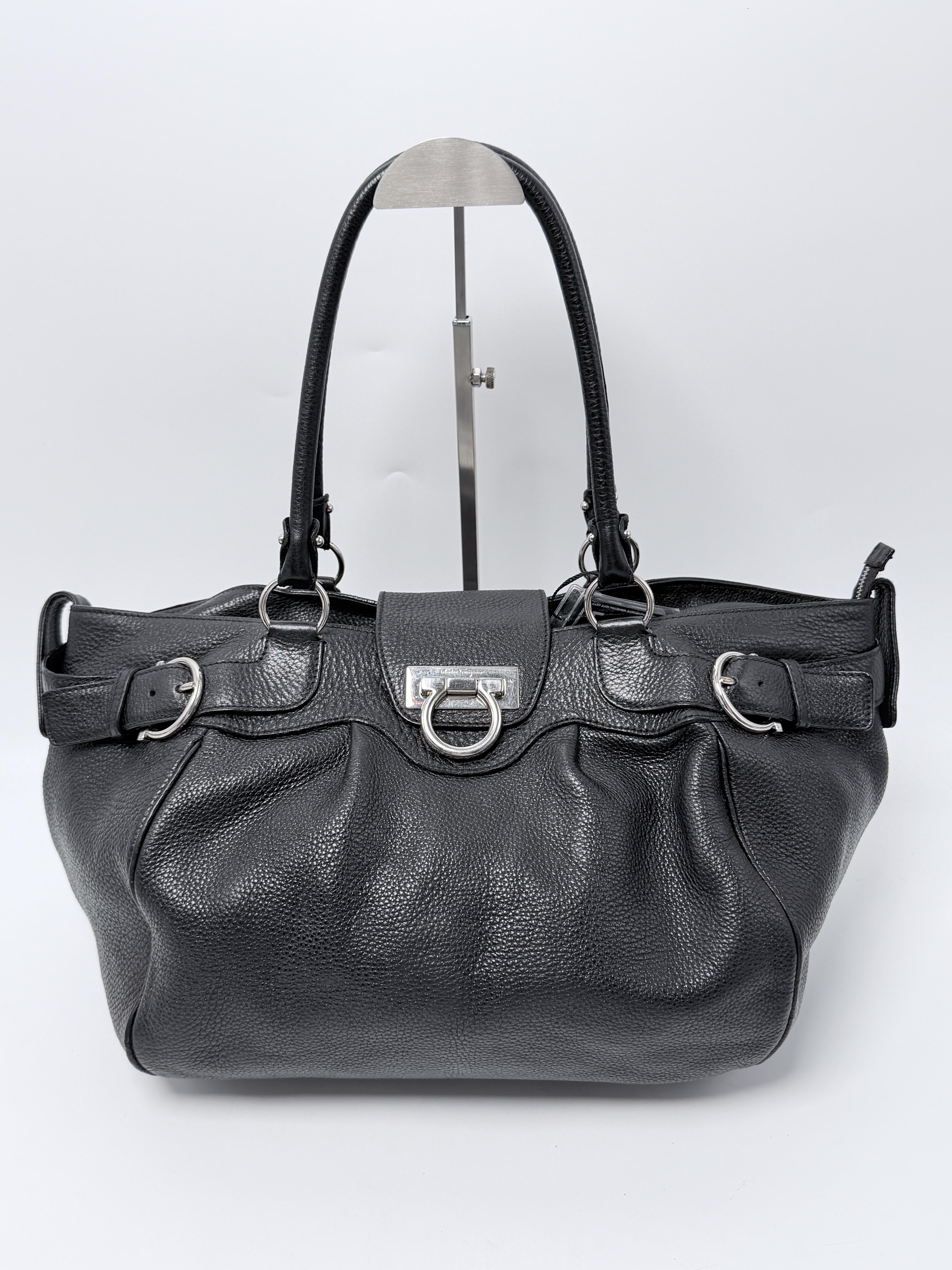 Marisa Gancini Black Satchel Bag Handle Handbag JD1643FG