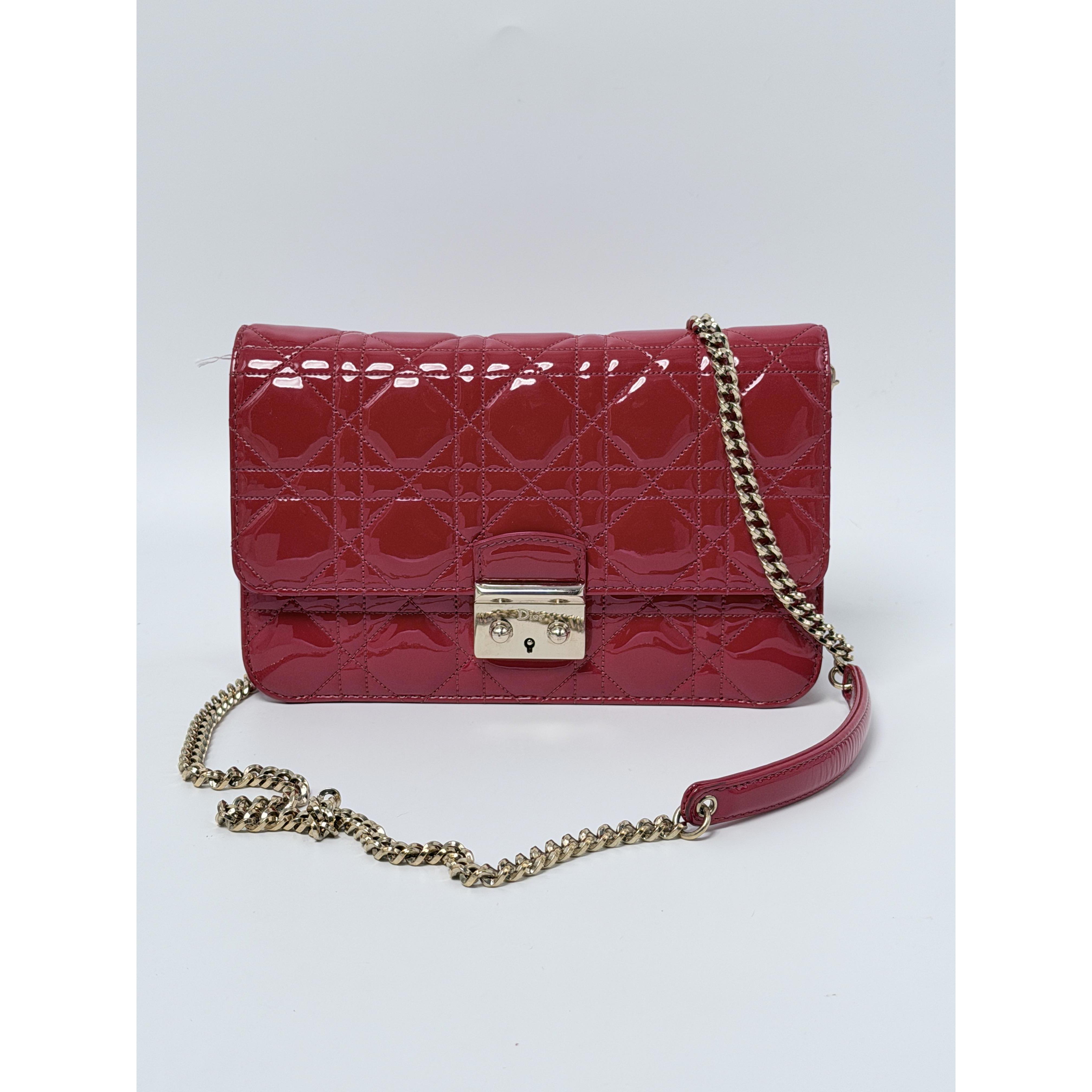 Pre-owned Dior Leather Crossbody Bags Christian Miss Promenade Pouch Clutch Handbag Chain Crossbody Bag JE81DR