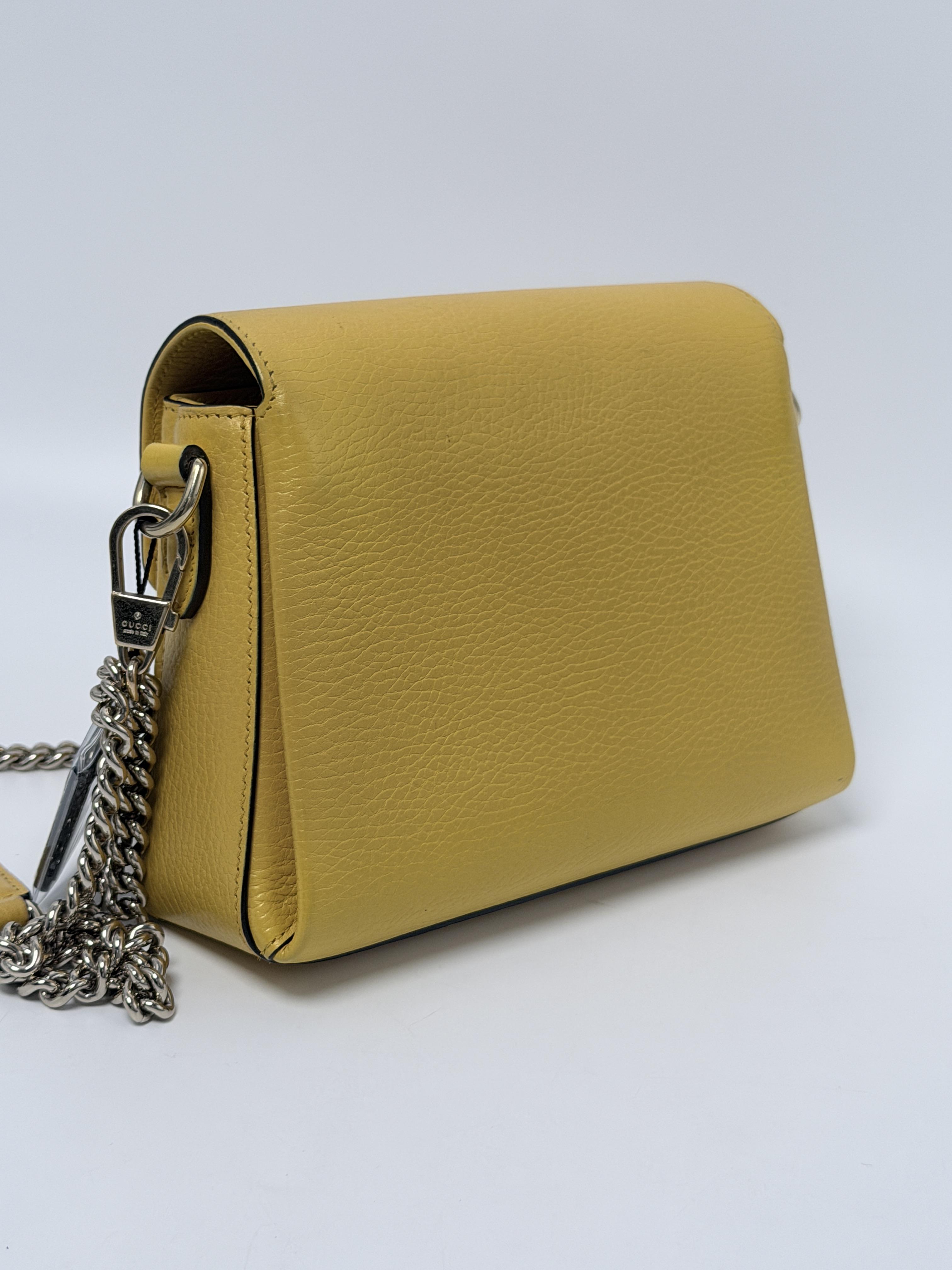 Interlocking G Yellow Dollar Chain Crossbody Bag Shoulder Handbag JD1189GG
