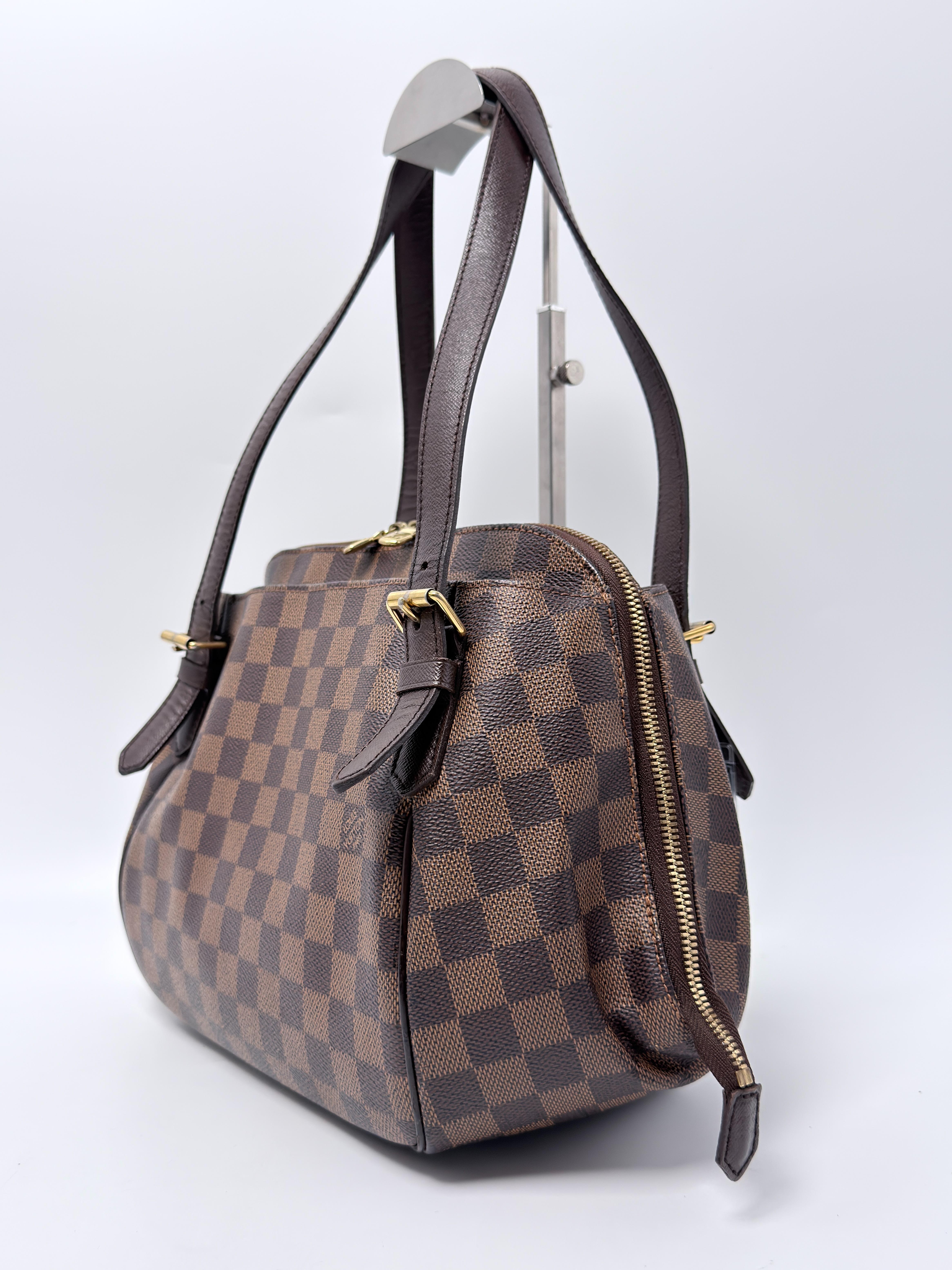 Damier Ebene Belem MM Shoulder Bag Vintage Hobo Tote JE809LV