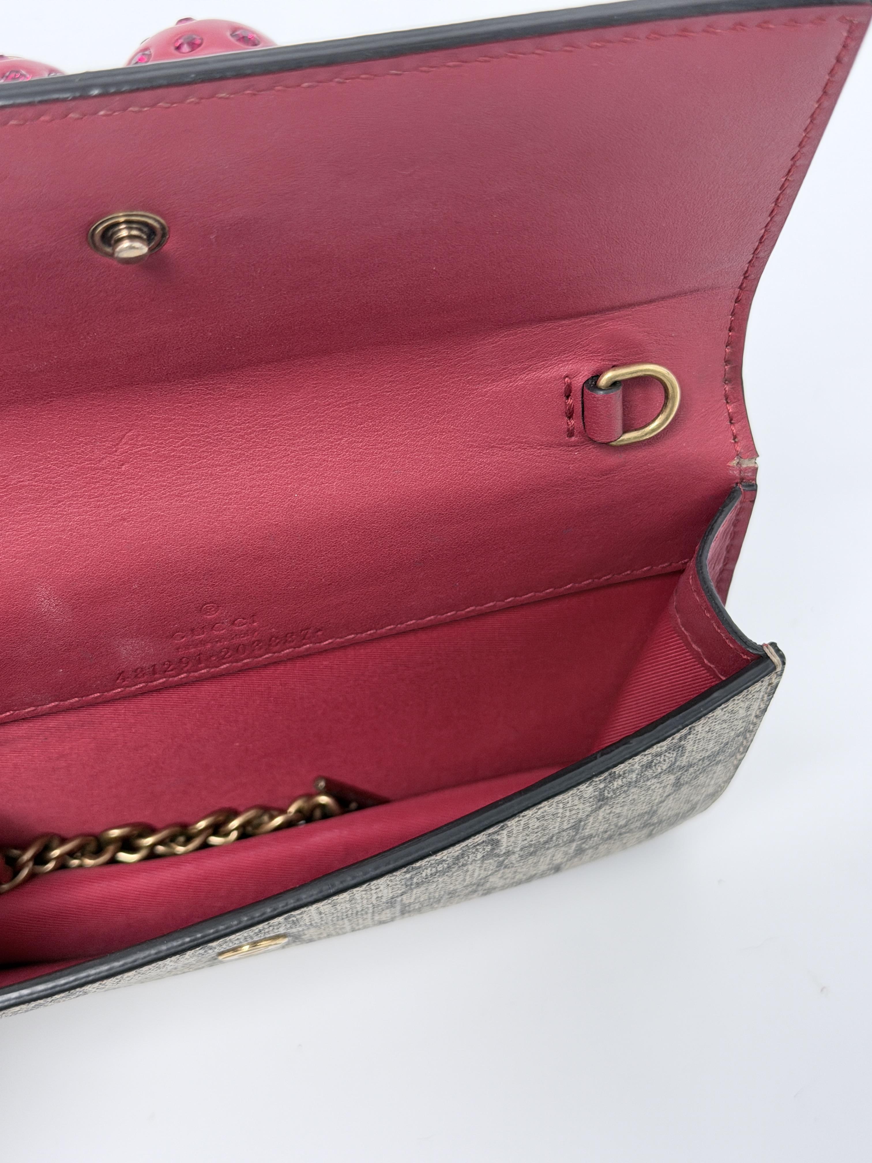 Pre-owned GUCCI Canvas Crossbody Bags GG Supreme with Cherries Mini Crossbody Bag Shoulder Clutch JD633GG