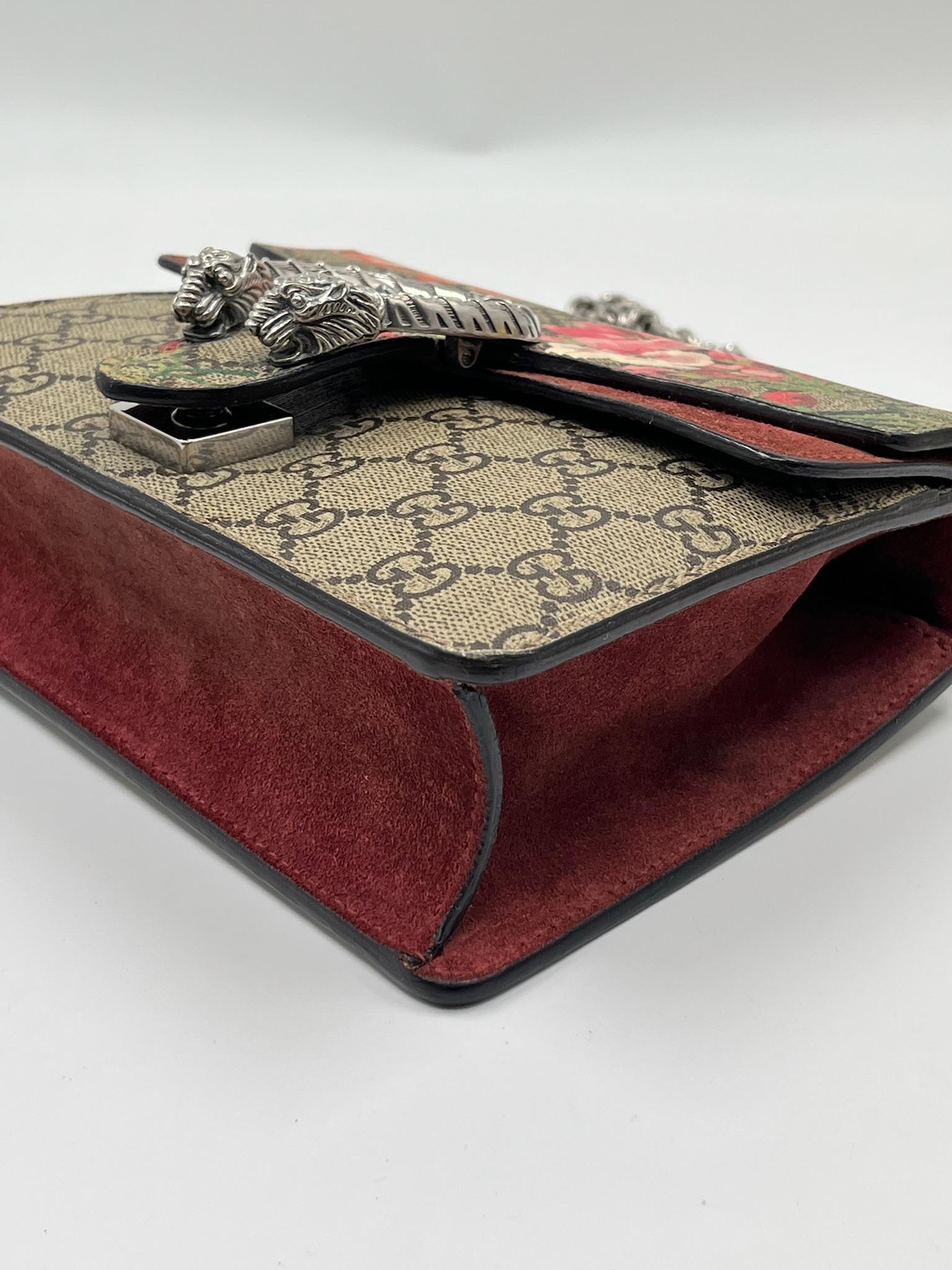 Pre-owned GUCCI coated canvas Crossbody Bags GG Supreme Monogram Blooms Mini Dionysus Shoulder Bag Beige Multicolor Dry Rose GG98Fei