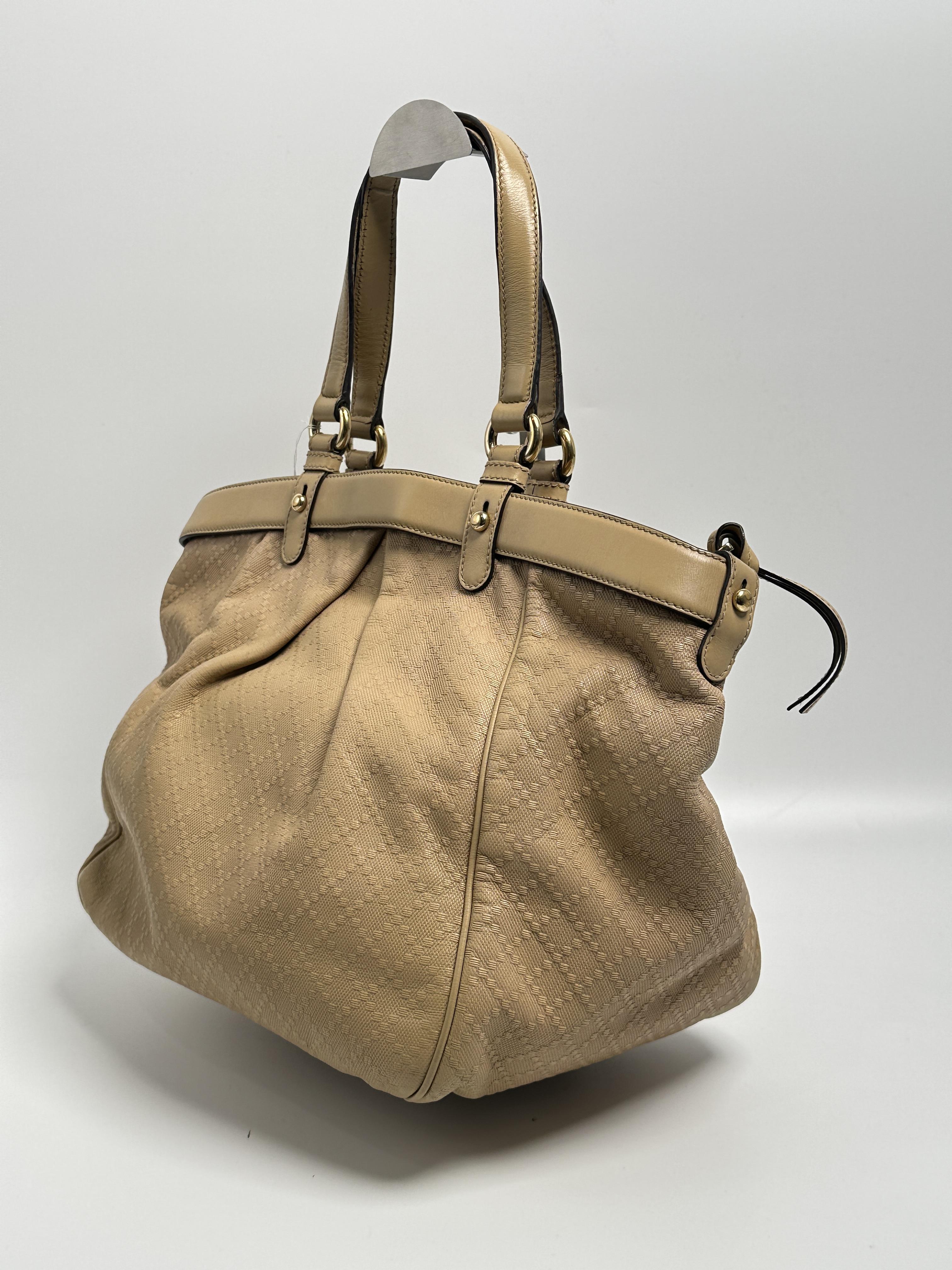 Beige Guccissima Shoulder Tote Bag GG326FEI