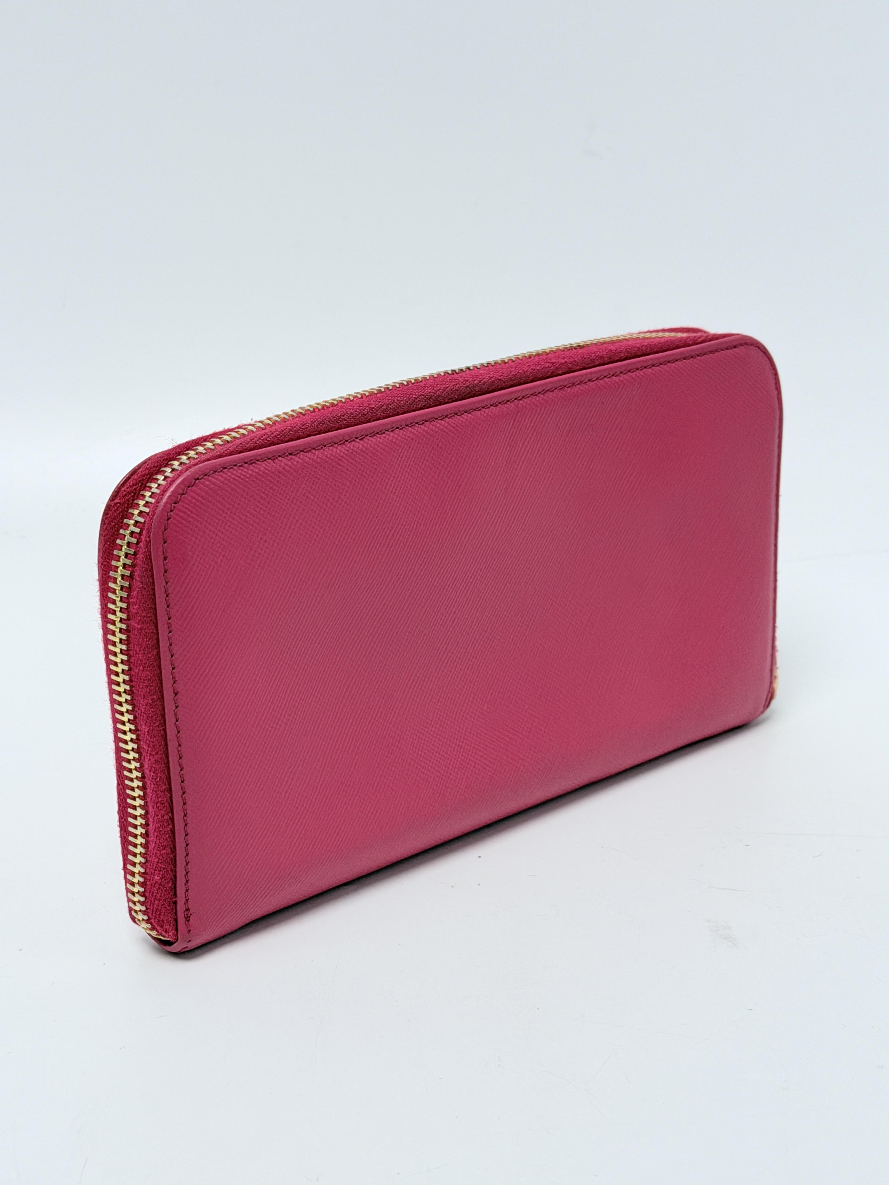 Vitello Move Zip Around Continental Long Wallet Peonia Pink JD1532PR