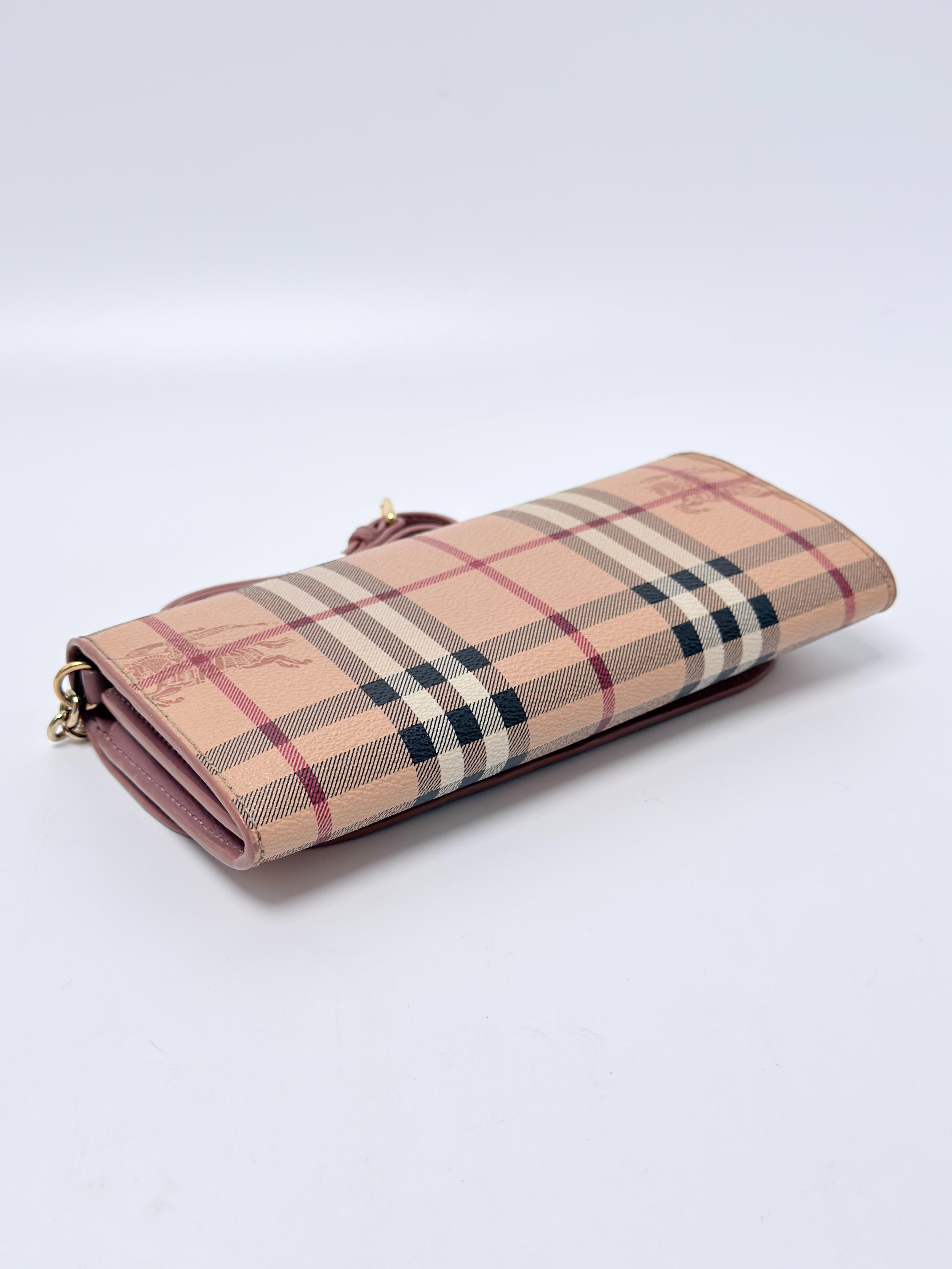 Henley Haymarket Check Wallet on Chain Crossbody Bag Pink JD1583BR