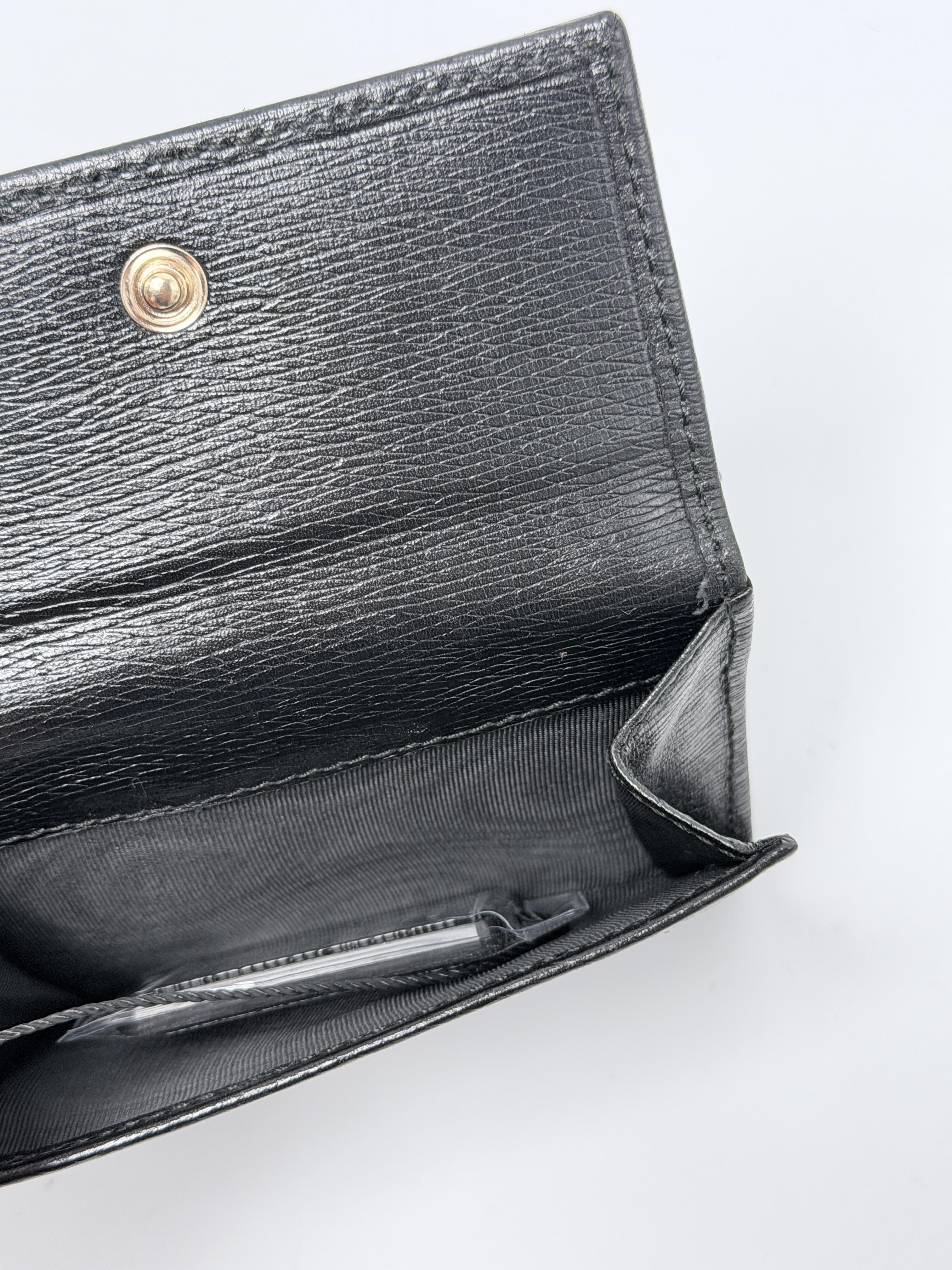 Interlocking G Compact French Flap Wallet Black Textured JD1313GG