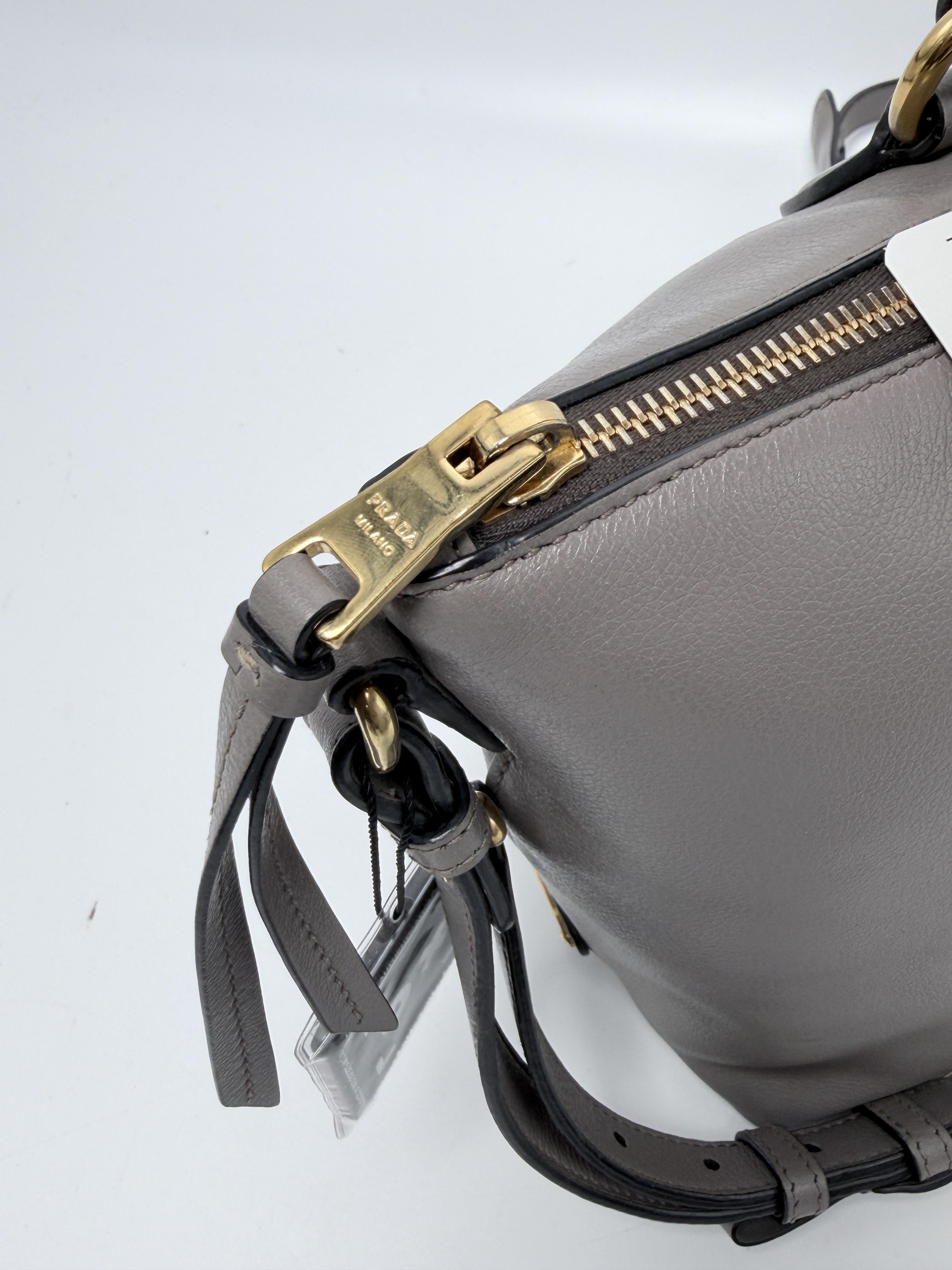 Vitello Phenix Argilla Grey Crossbody Handle Handbag Tote Bag JA1318PR