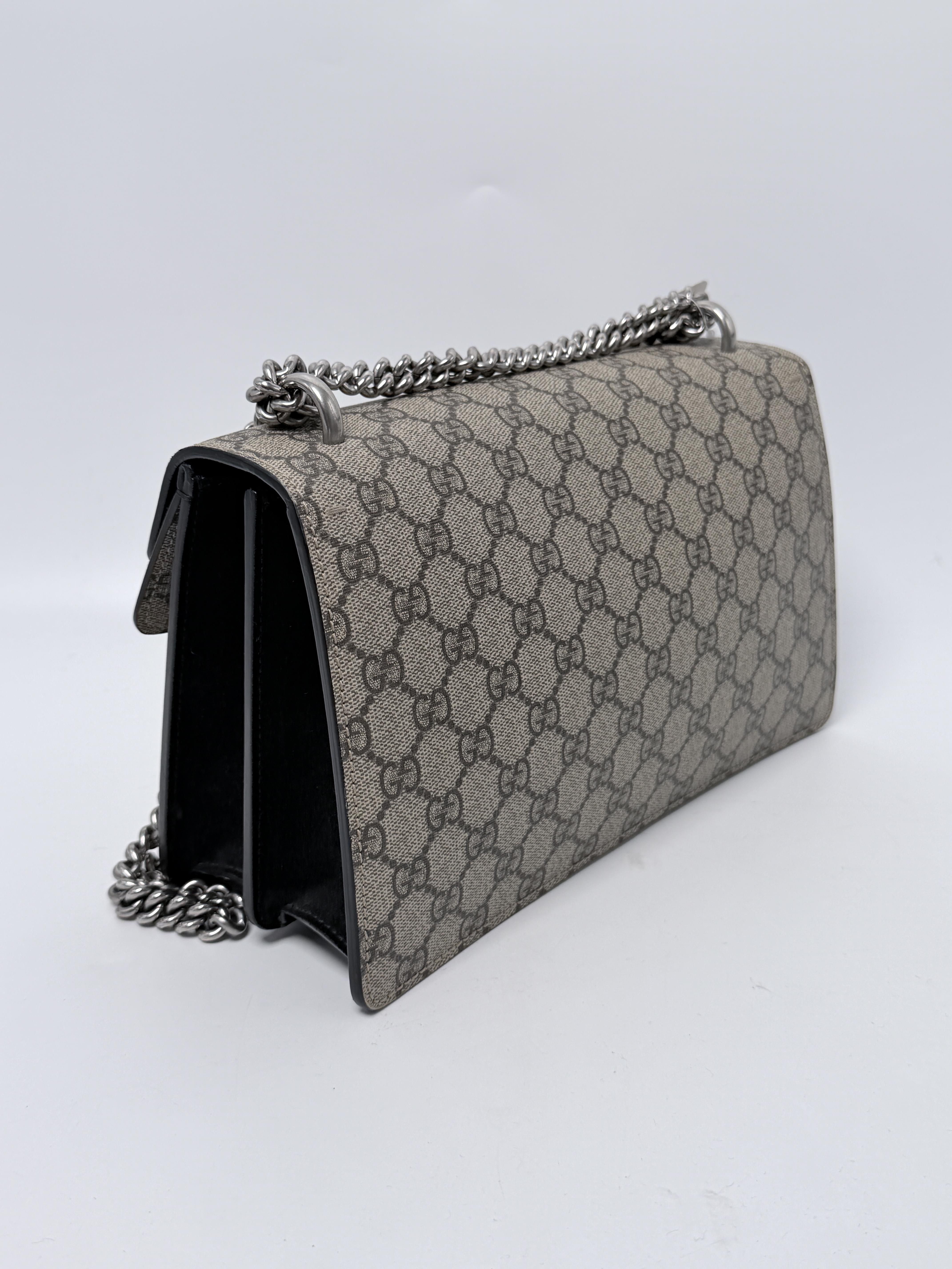 Dionysus Shoulder Handbag GG Supreme Black Suede Crossbody Bag ZS090GG