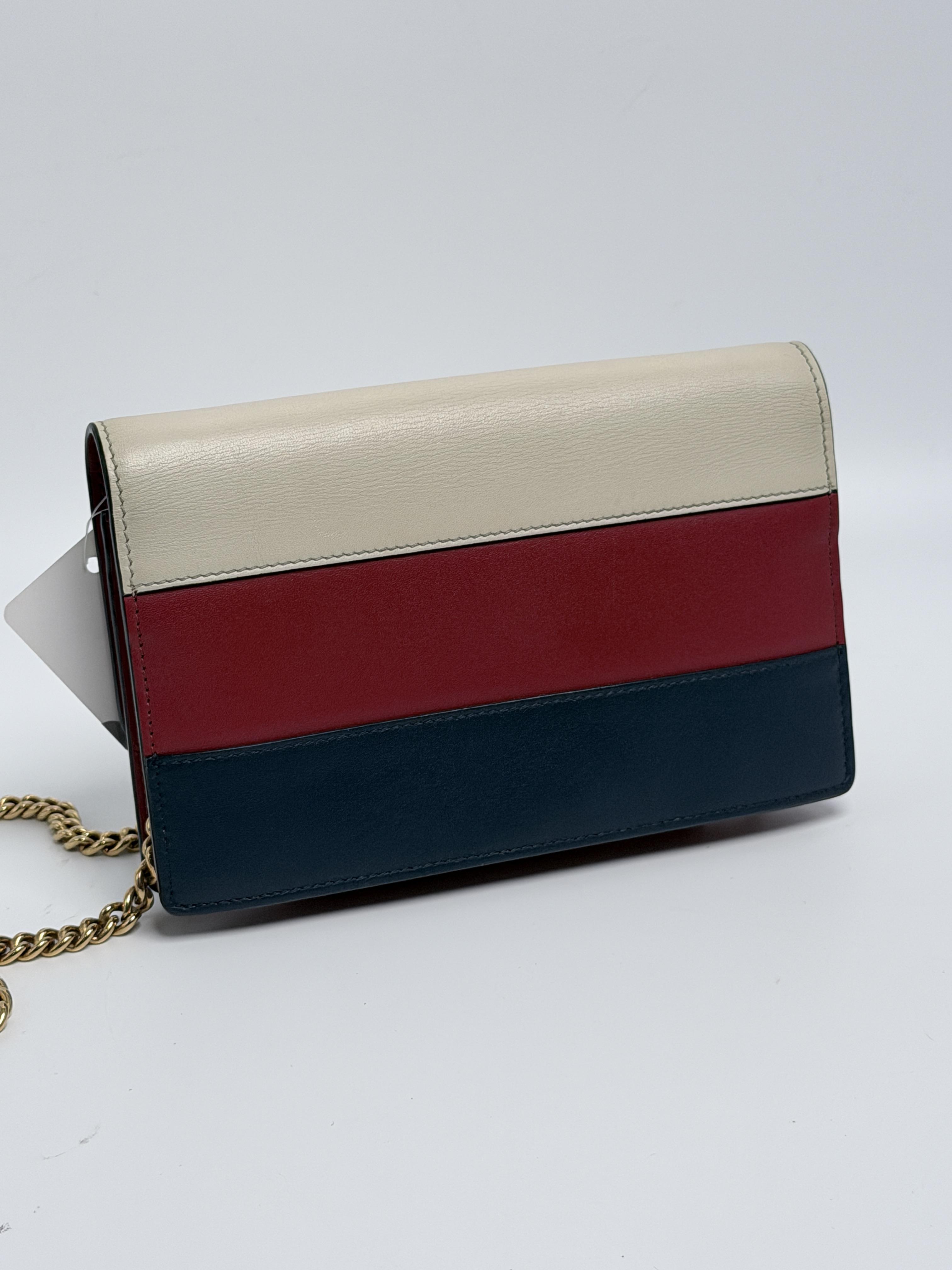 Pre-owned GUCCI Leather Shoulder Bags Queen Margaret Wallet on Chain Crossbody Bag Shoulder Clutch ZS006GG