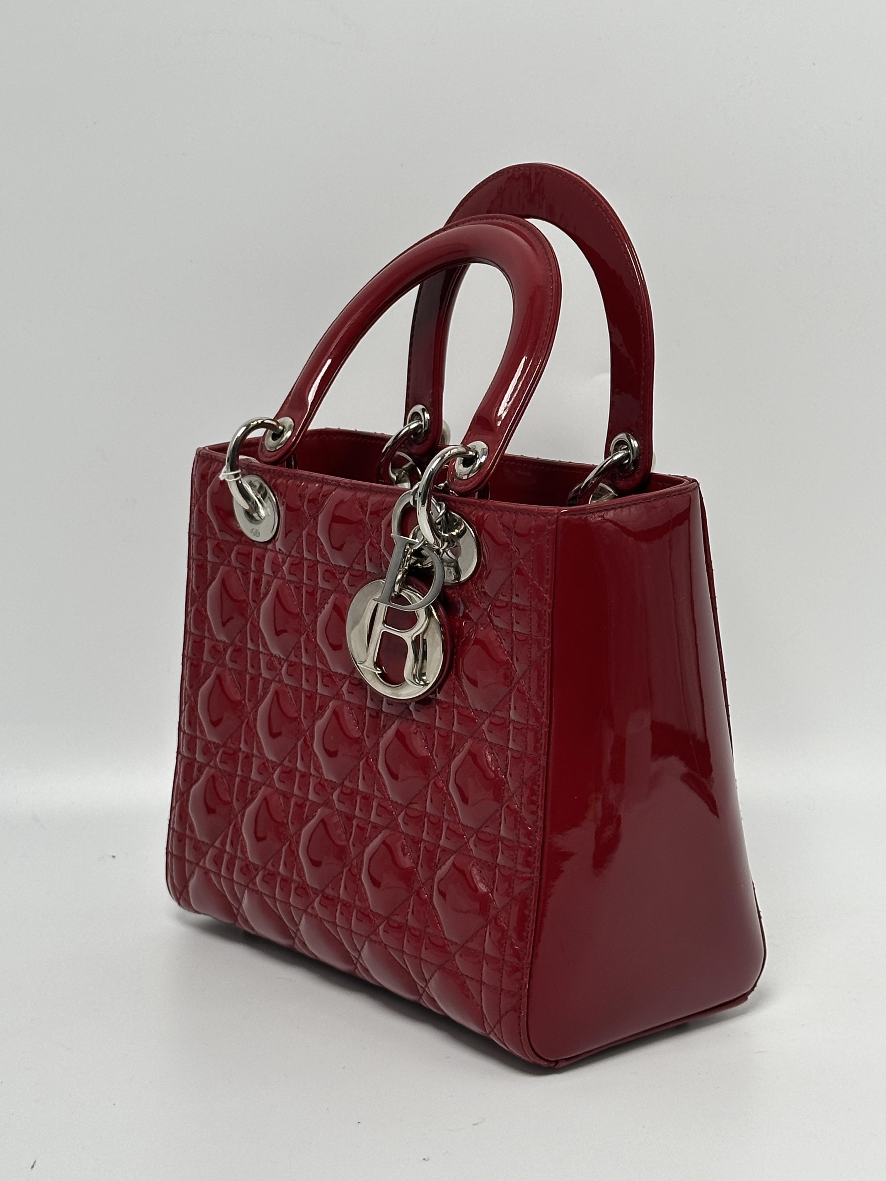 Christian Lady Medium Red Patent Silver Hardware JE365DR