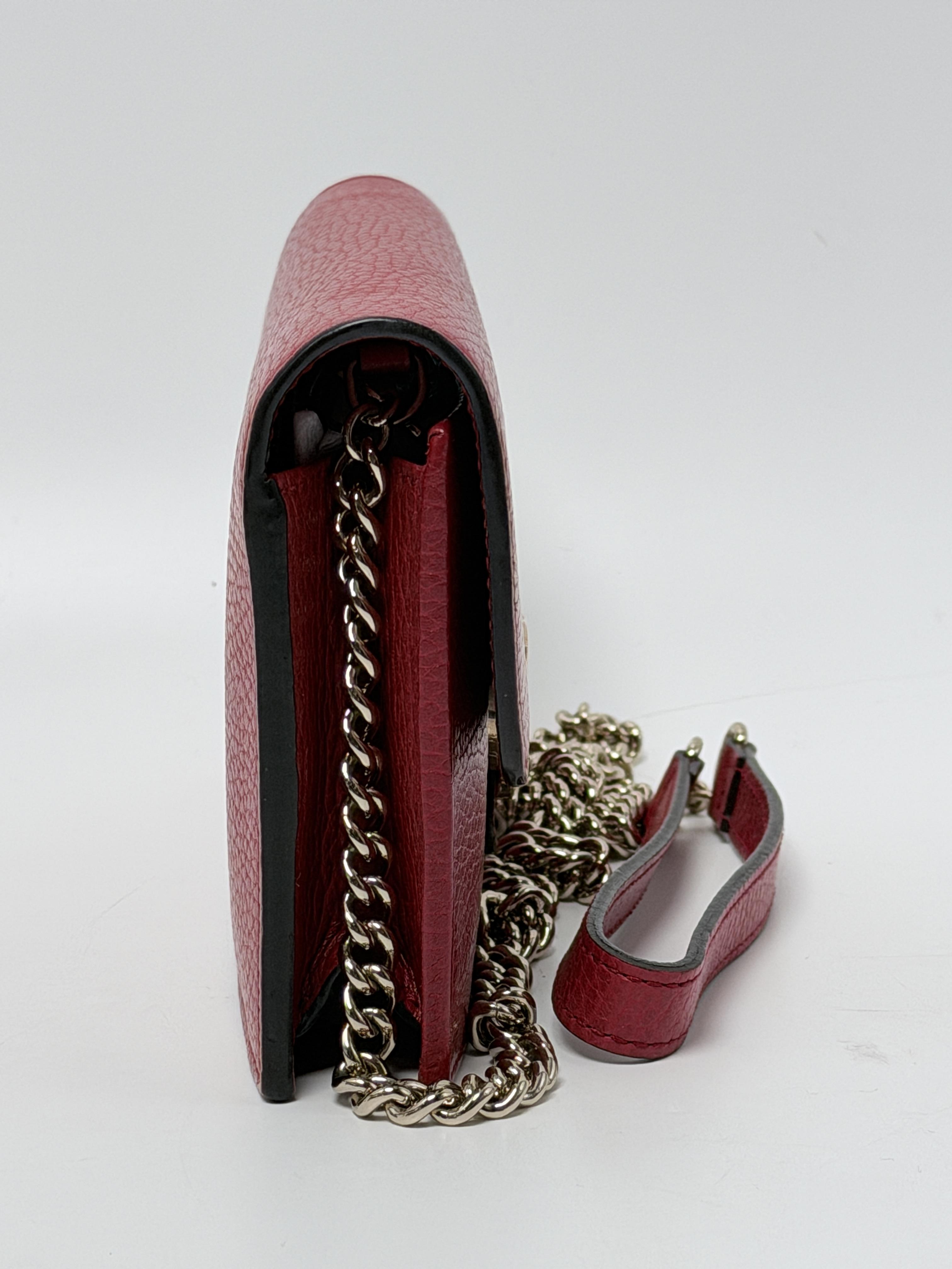 Dollar Interlocking G Chain Crossbody Bag Shoulder Handbag Red JD1471GG