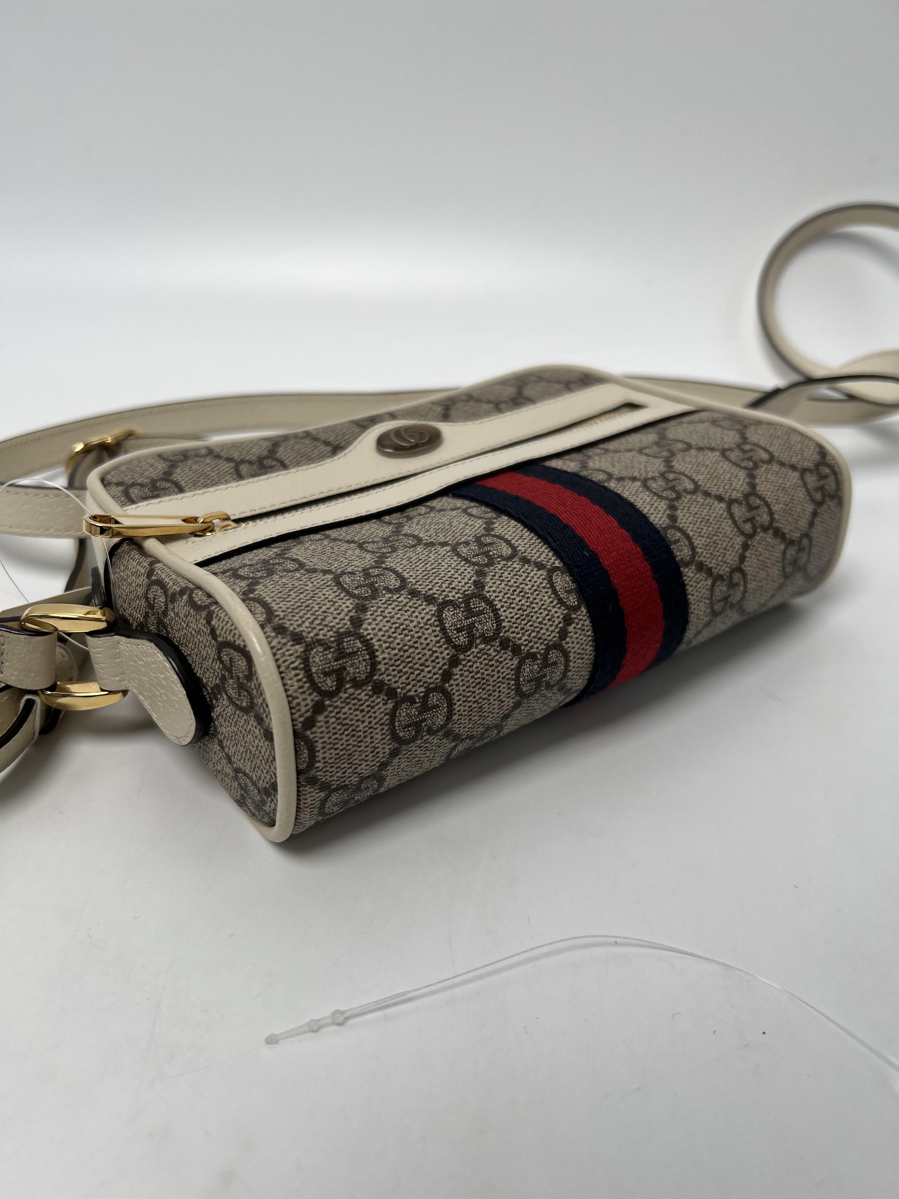 Ophidia GG Supreme Small Crossbody Bag Beige/Ebony White Web Stripe Gold Hardware JP006GG