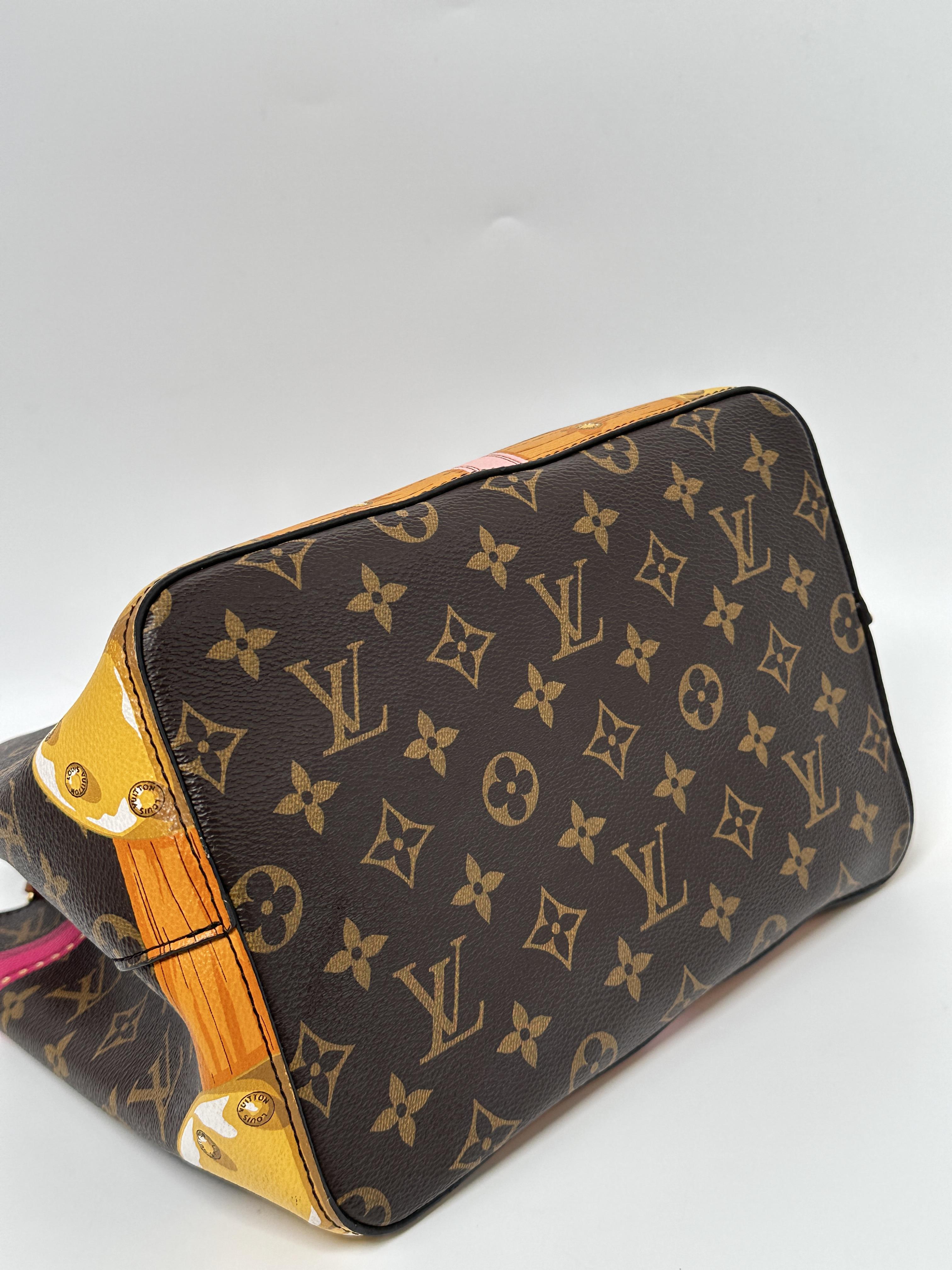 Pre-owned Louis Vuitton canvas Shoulder Bags NéoNoé MM Monogram Trunks Shoulder Bucket Bag JD634LV