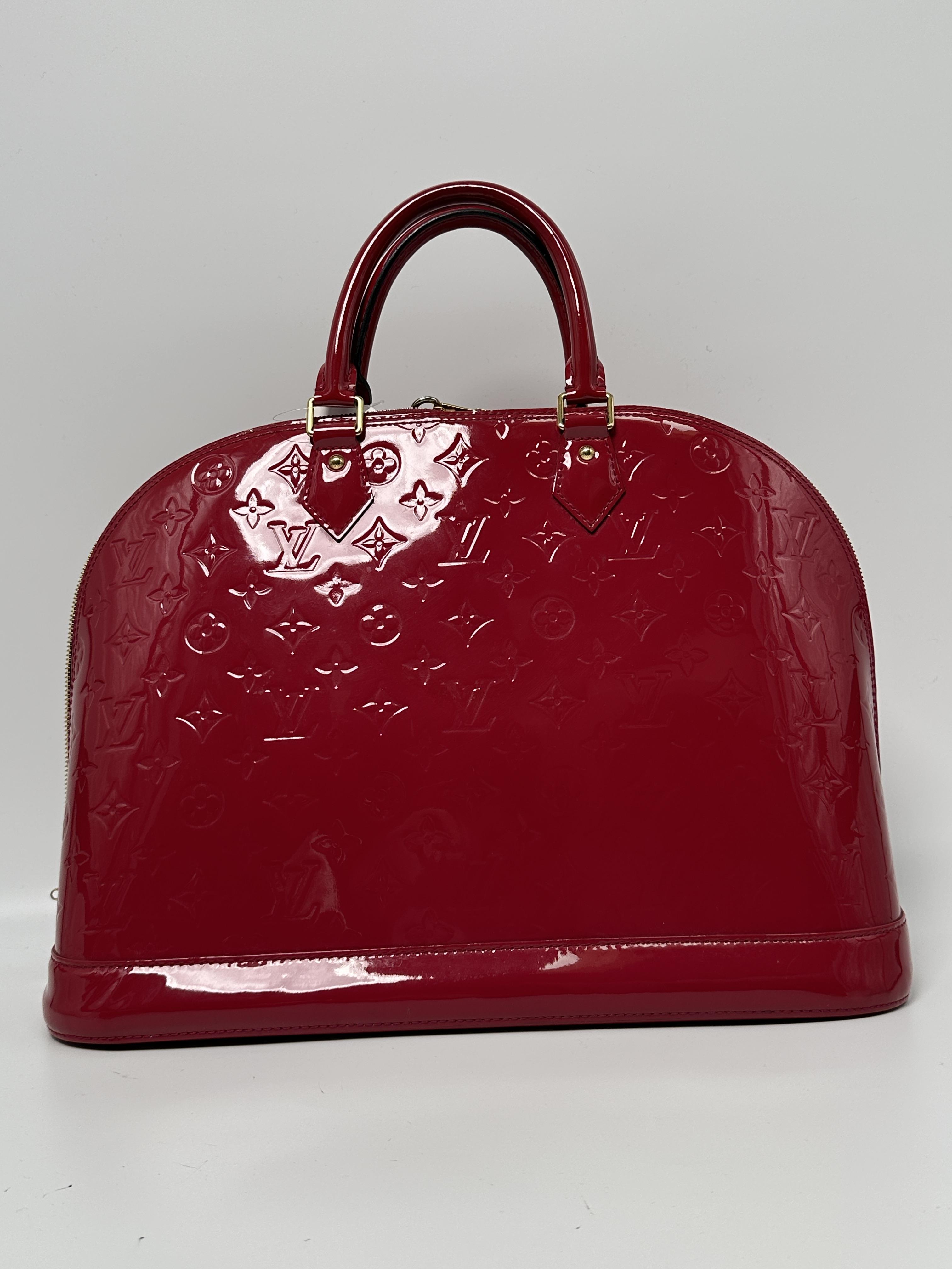 Alma PM Monogram Vernis Rouge Handbag HB019LV