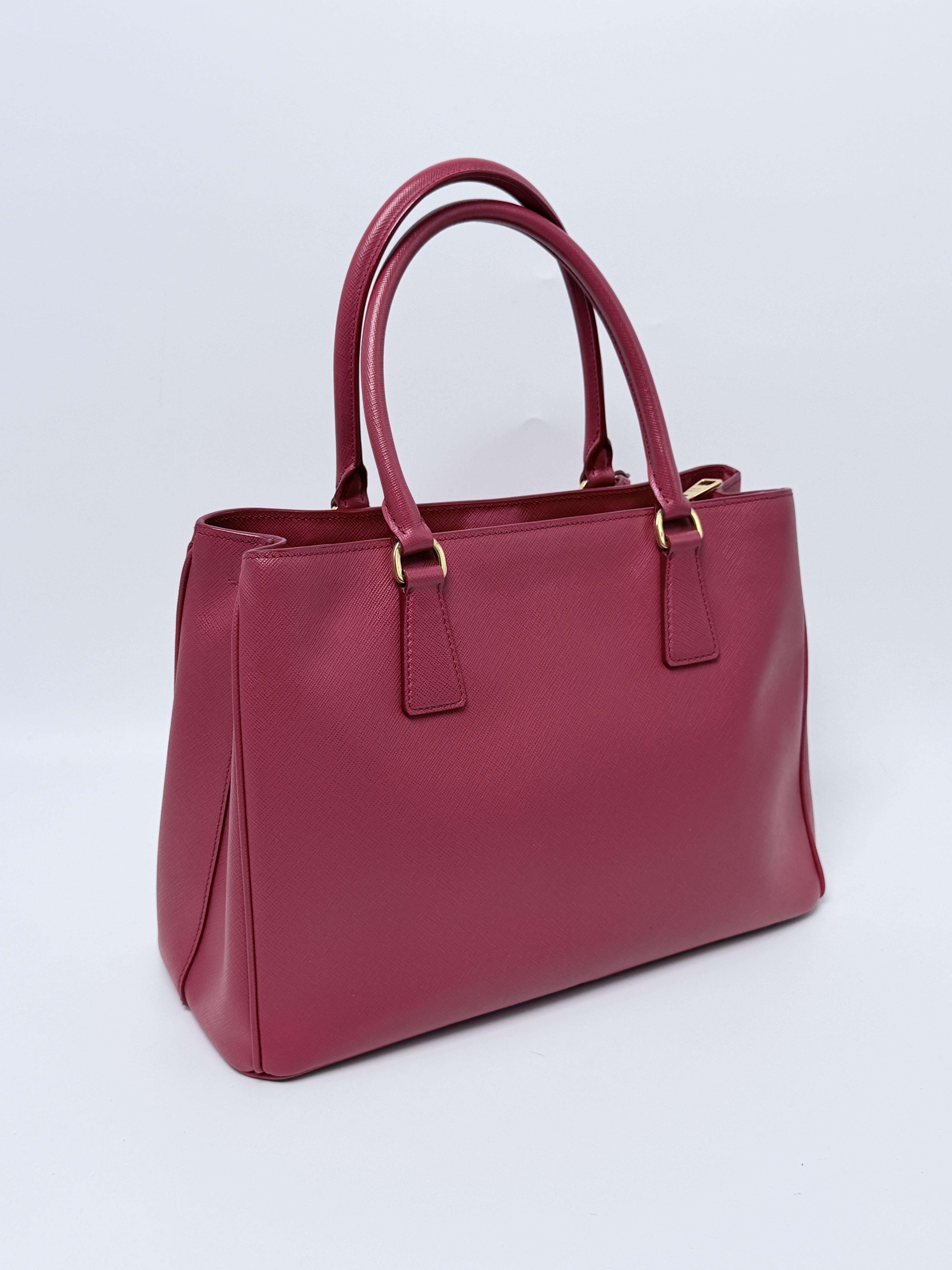 Pre-owned PRADA Leather Crossbody Bags Saffiano Lux Double Zip Tote JD061PR