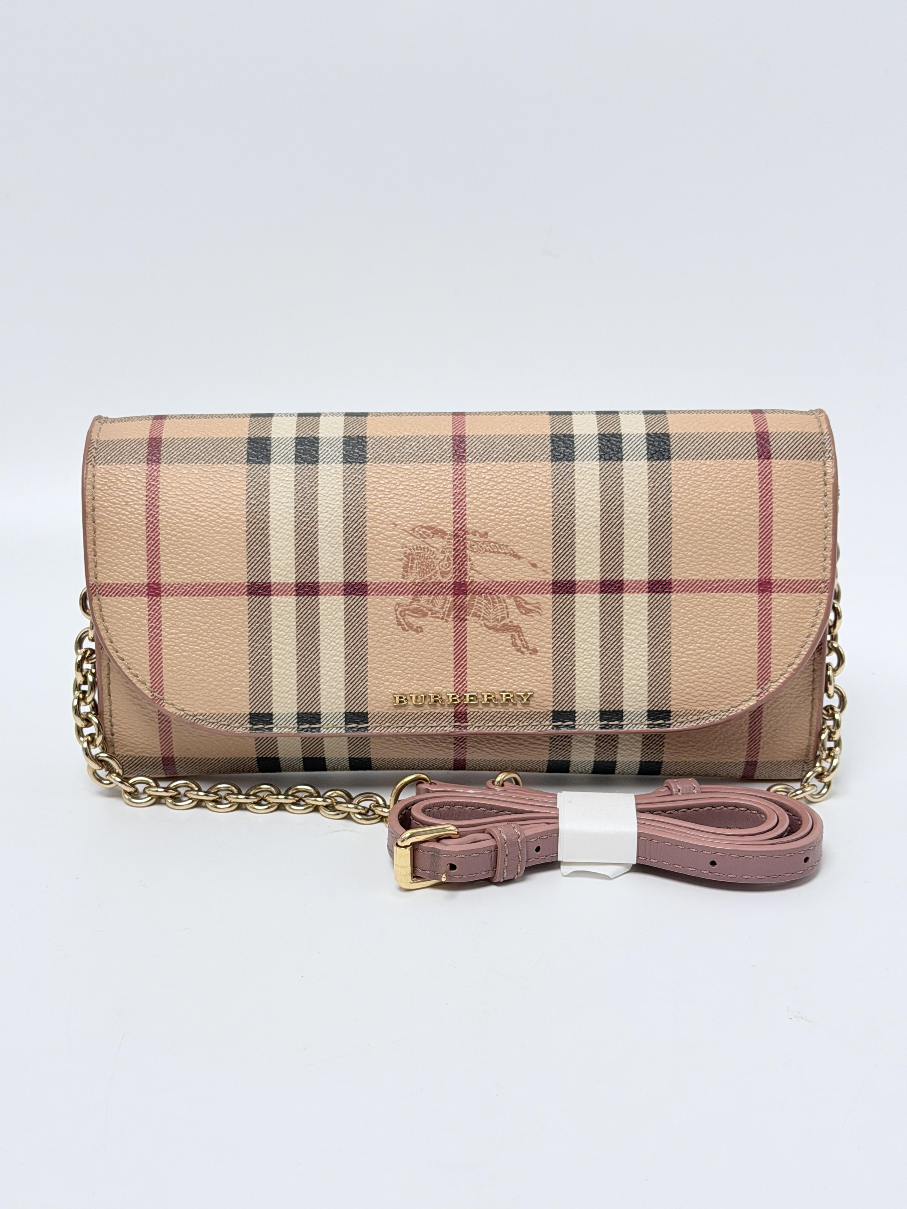 Henley Haymarket Check Wallet on Chain Crossbody Bag Pink JD1583BR