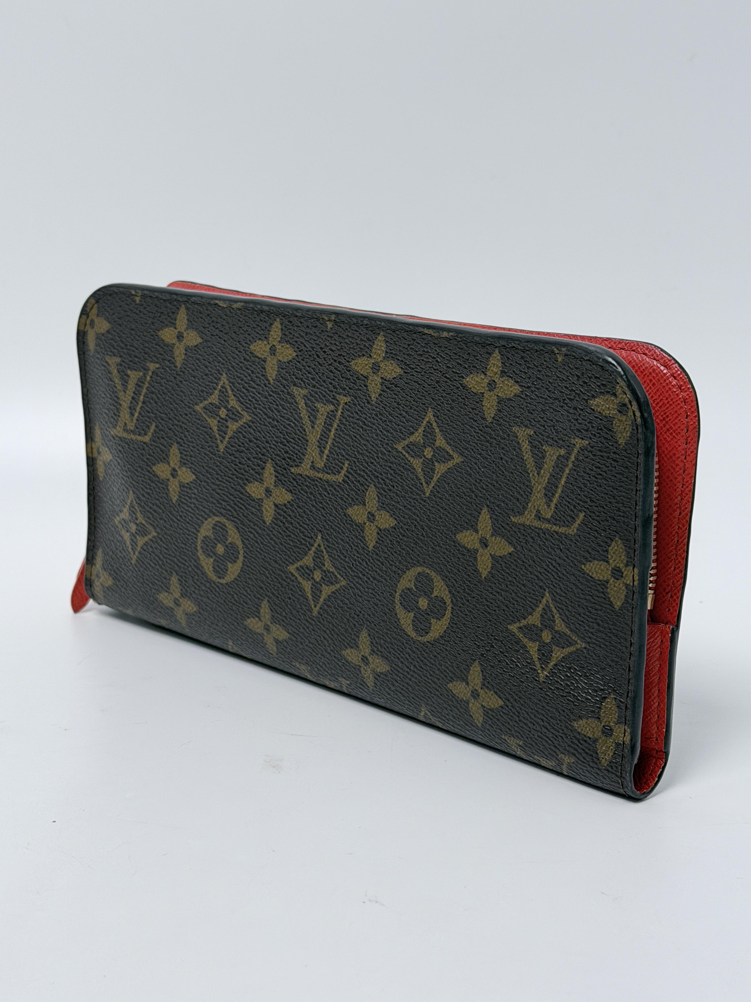 Adele Wallet Monogram Coquelicot Red Double Zip Clutch JD1676LV