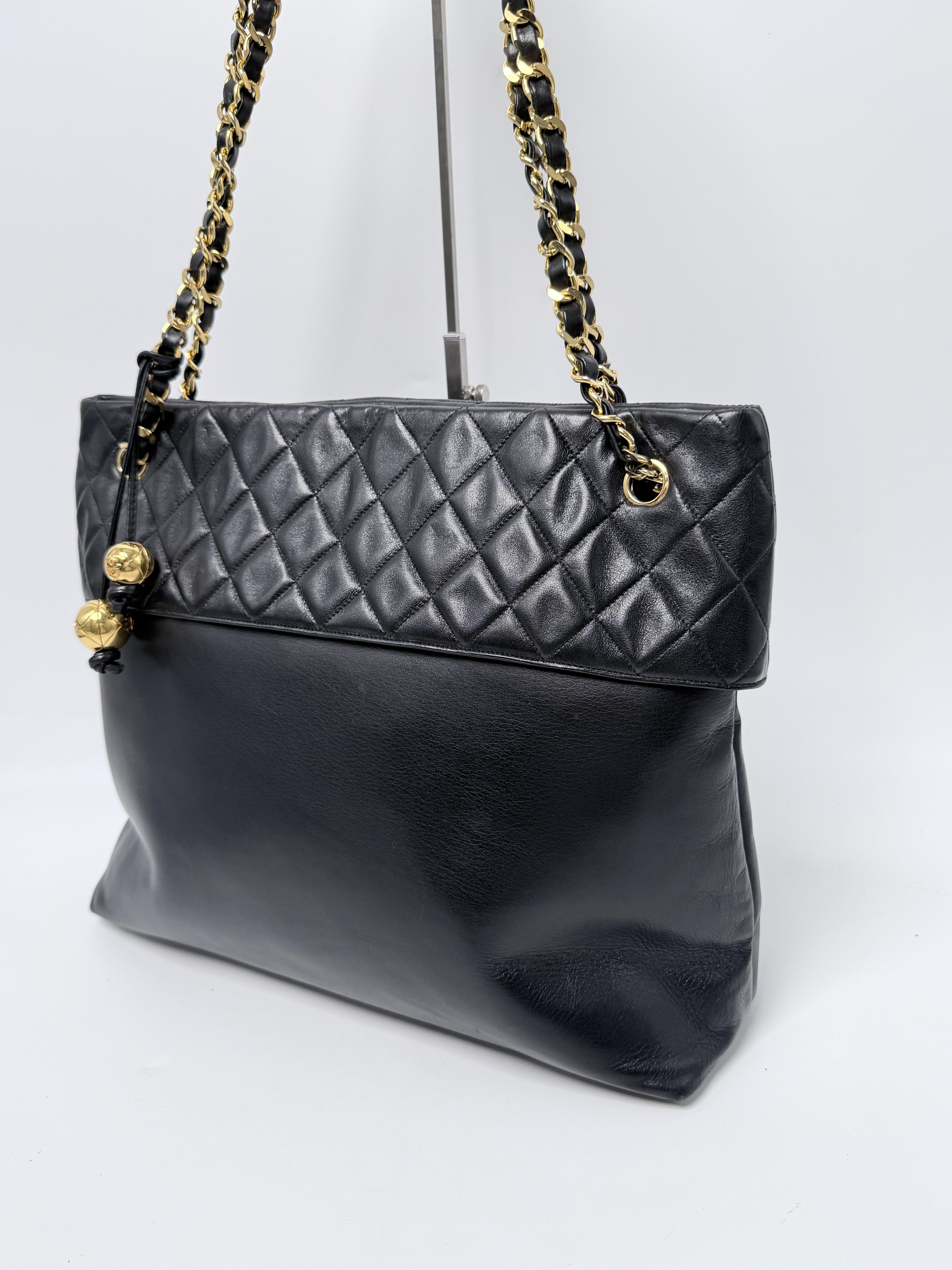 Quilted Large Foldover Chain Tote bag Shoulder Handbag XU018CC
