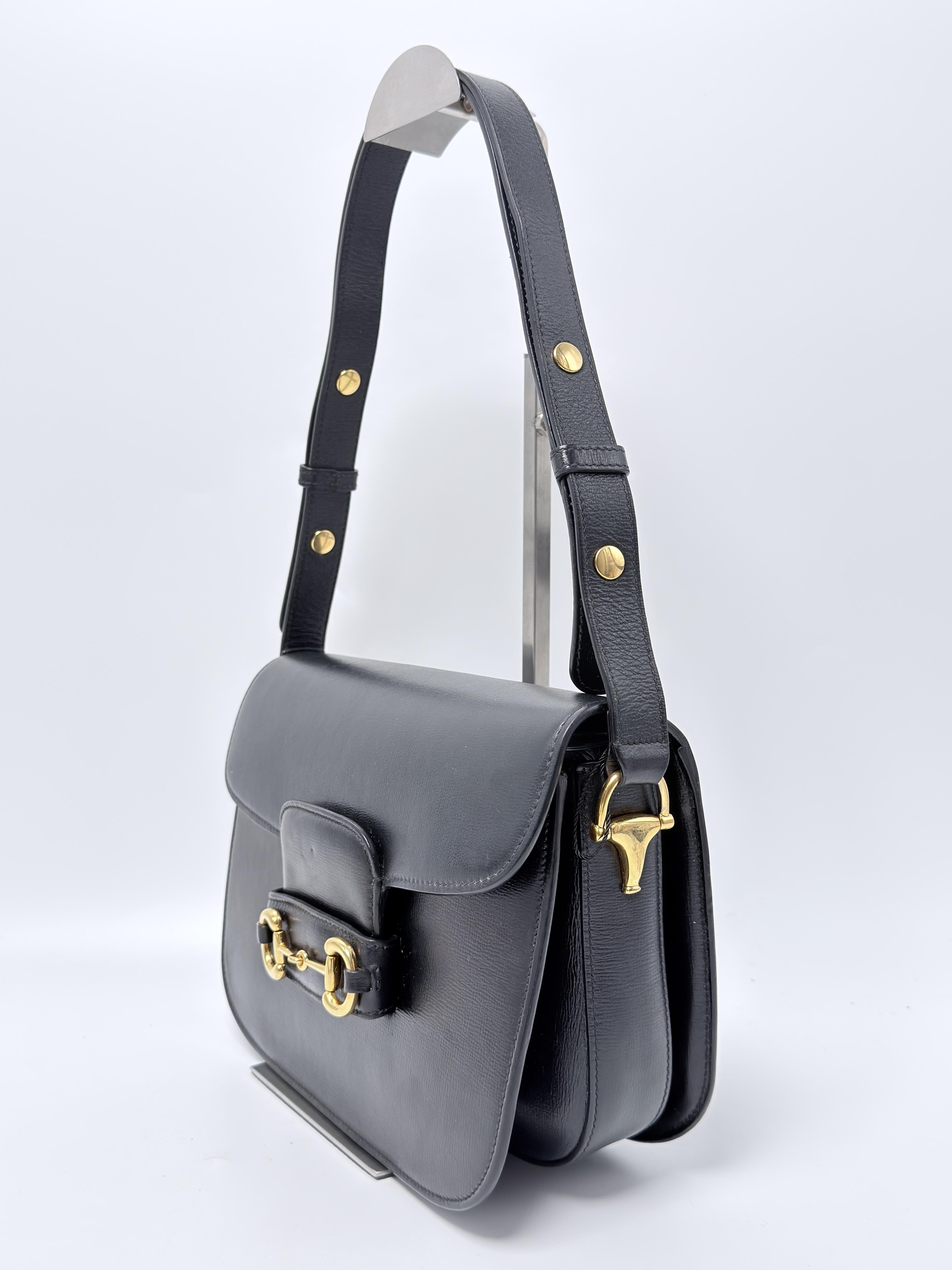 Horsebit 1955 Medium Shoulder Bag Black Crossbody Handbag JA1441GG
