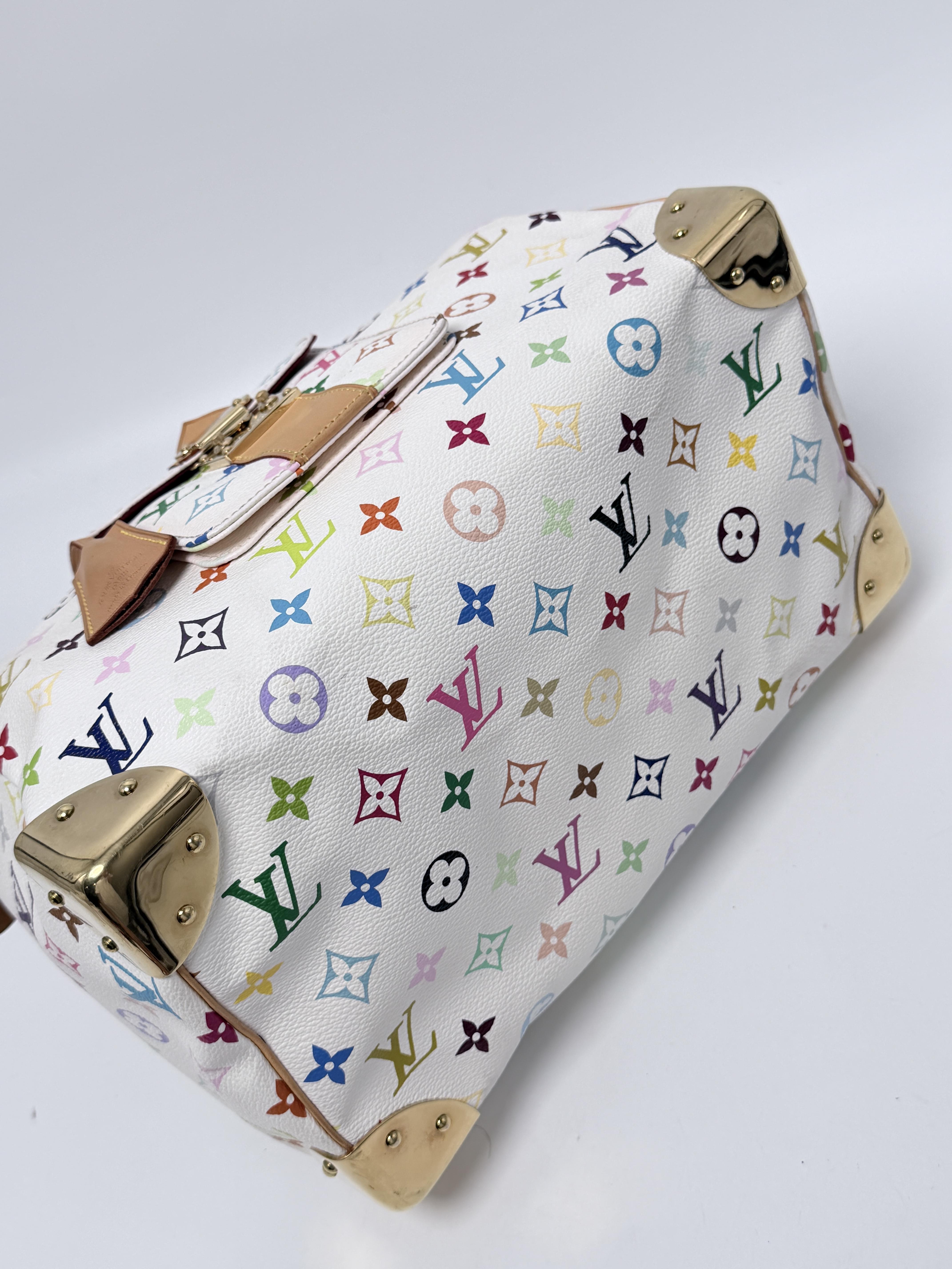 x Takashi Murakami Monogram Multicolore Speedy 30 White XU064LV