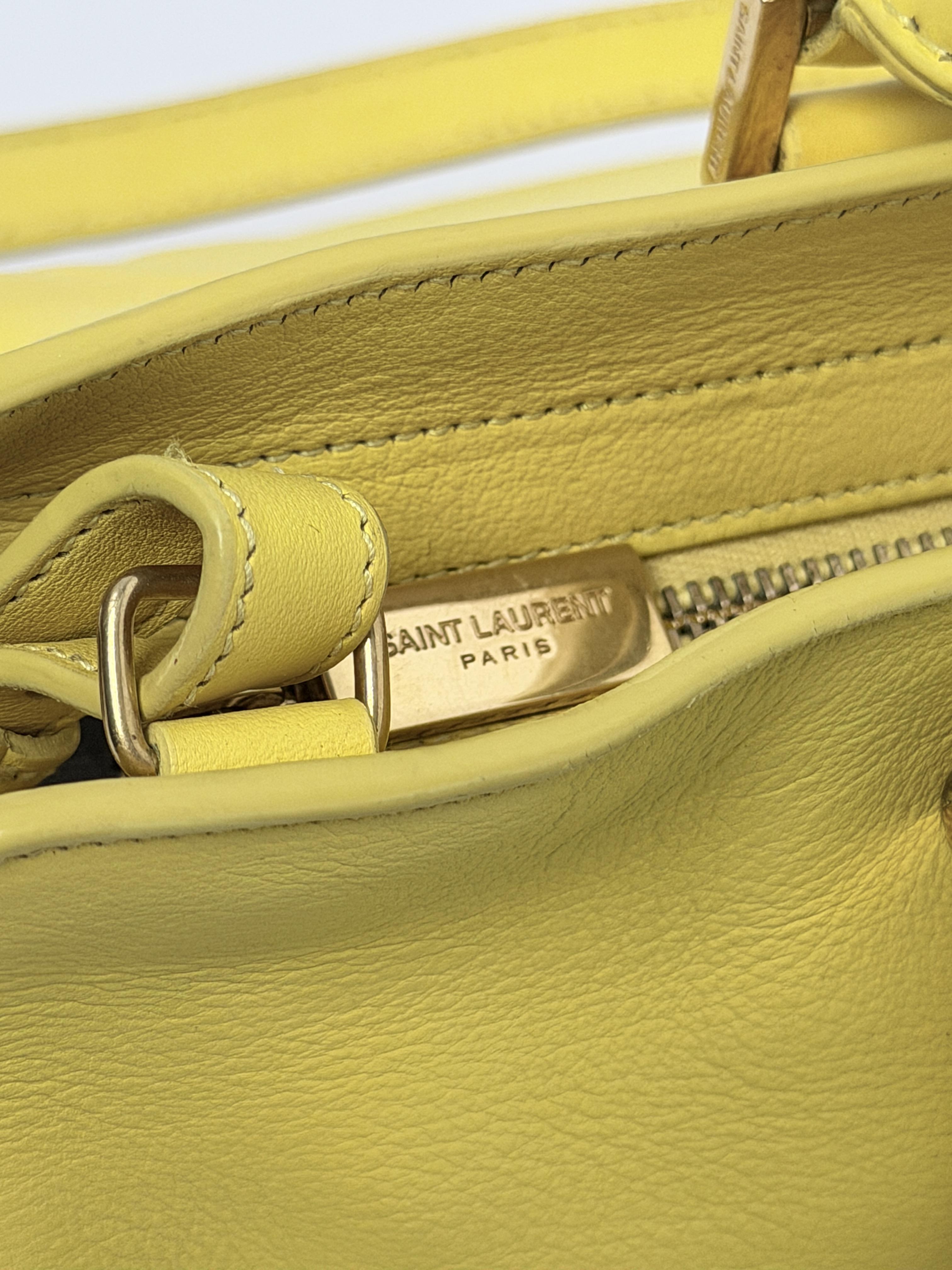 Saint Laurent Cabas Chyc Small Yellow Shoulder Crossbody Flap Bag YSL JD1041Y