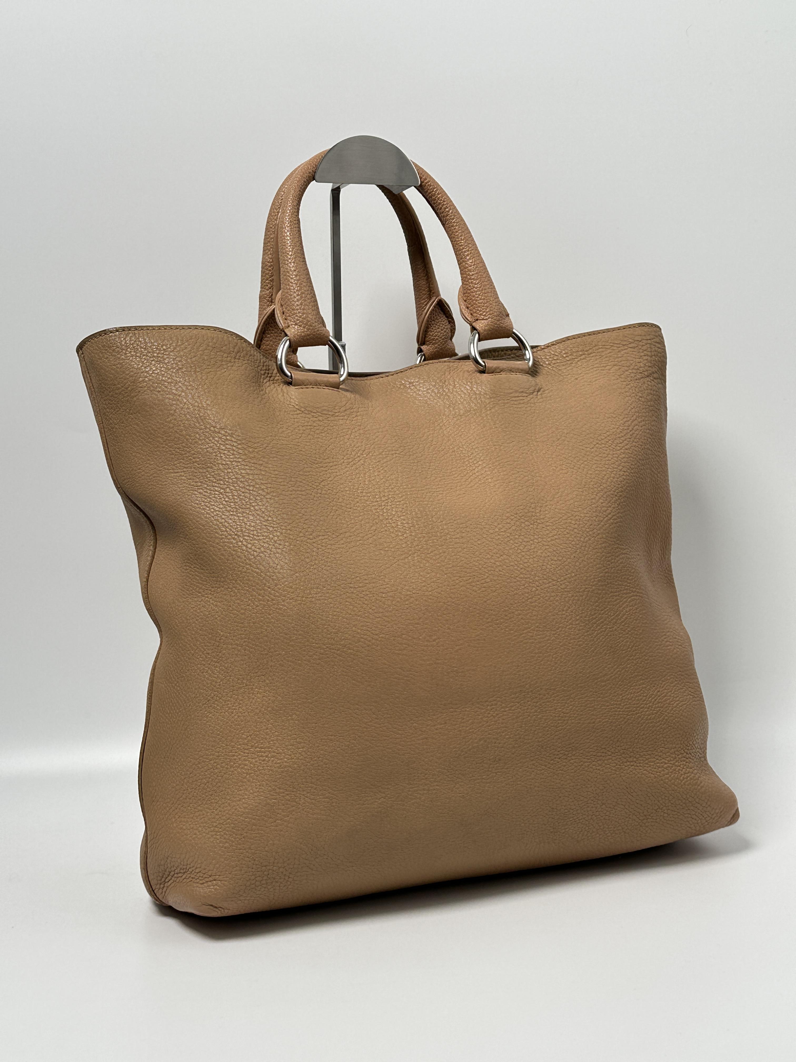 Pre-owned PRADA LEATHER Tote Bags Vitello Daino Tote Bag JE576PD