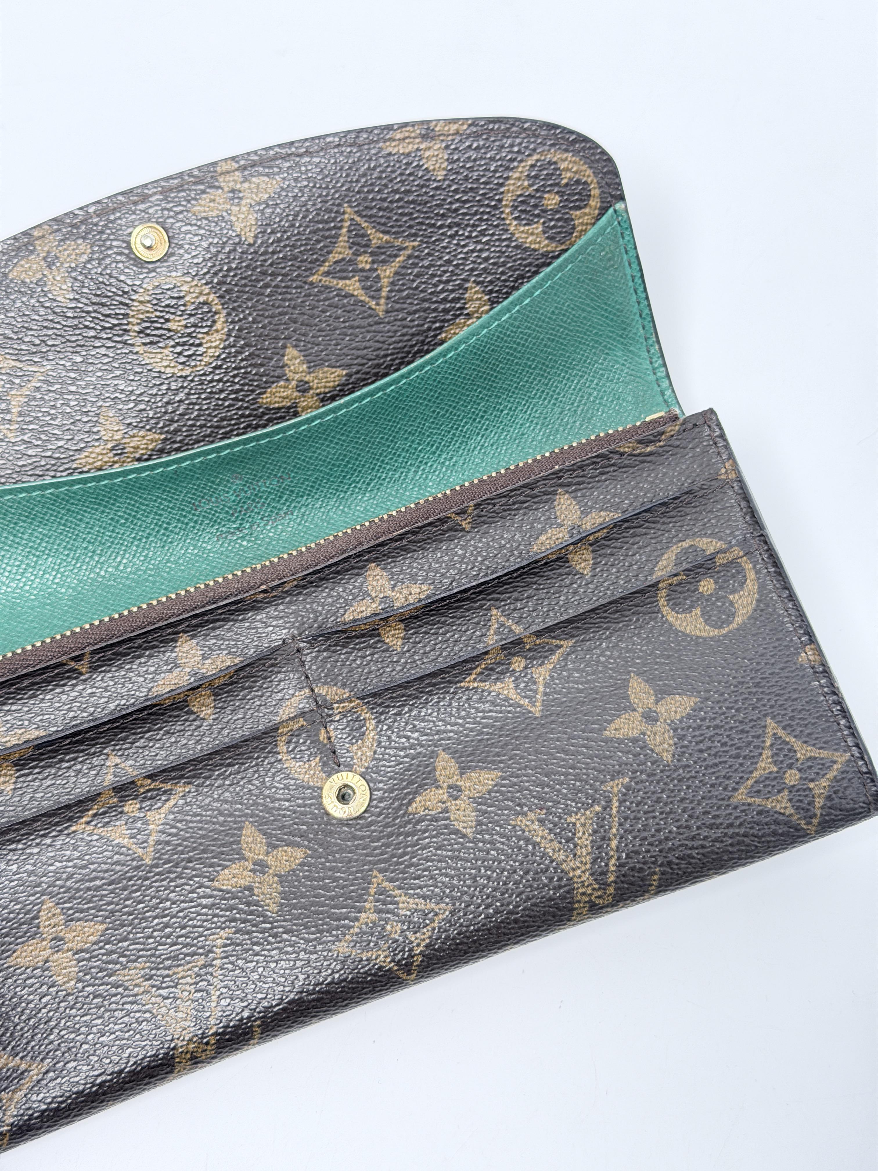 Monogram Emilie Wallet Vert Green Envelope Long Flap Clutch JD1182LV