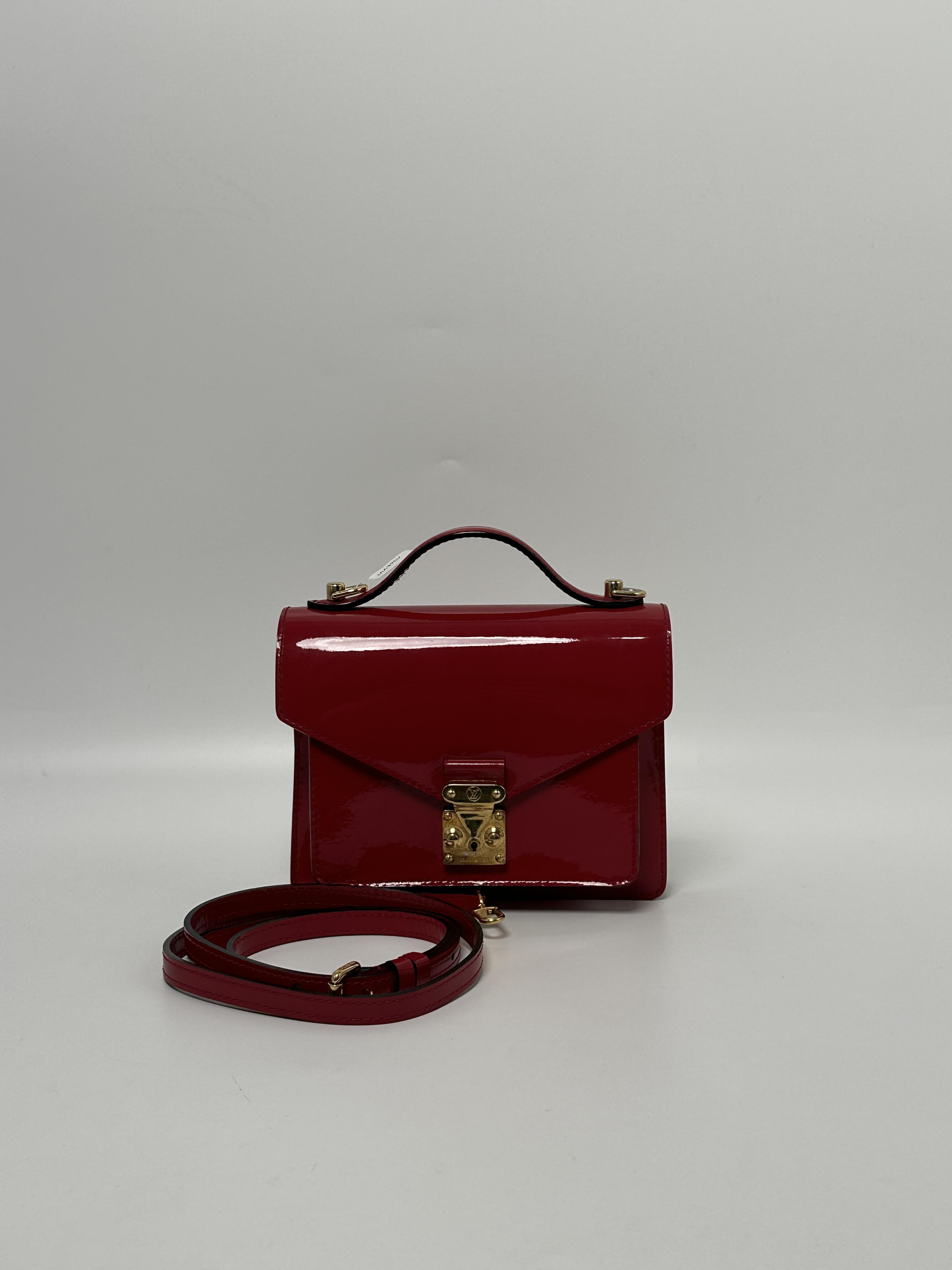 Pre-owned Louis Vuitton leather Shoulder Bags Vernis Monceau BB Shoulder Bag JA639LV
