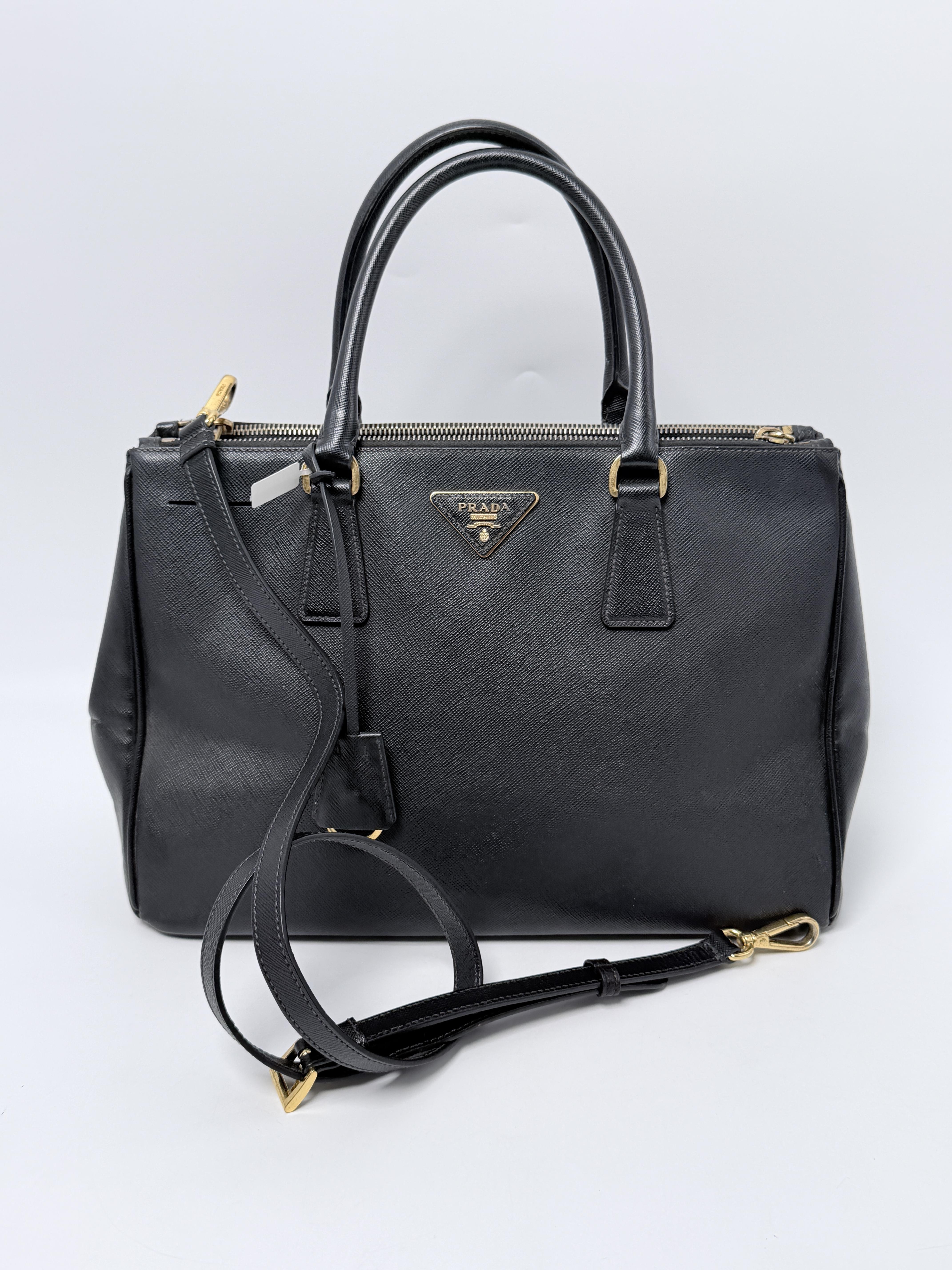 Saffiano Lux Large Executive Tote Crossbody Handbag Gold Hardware JA1217PR