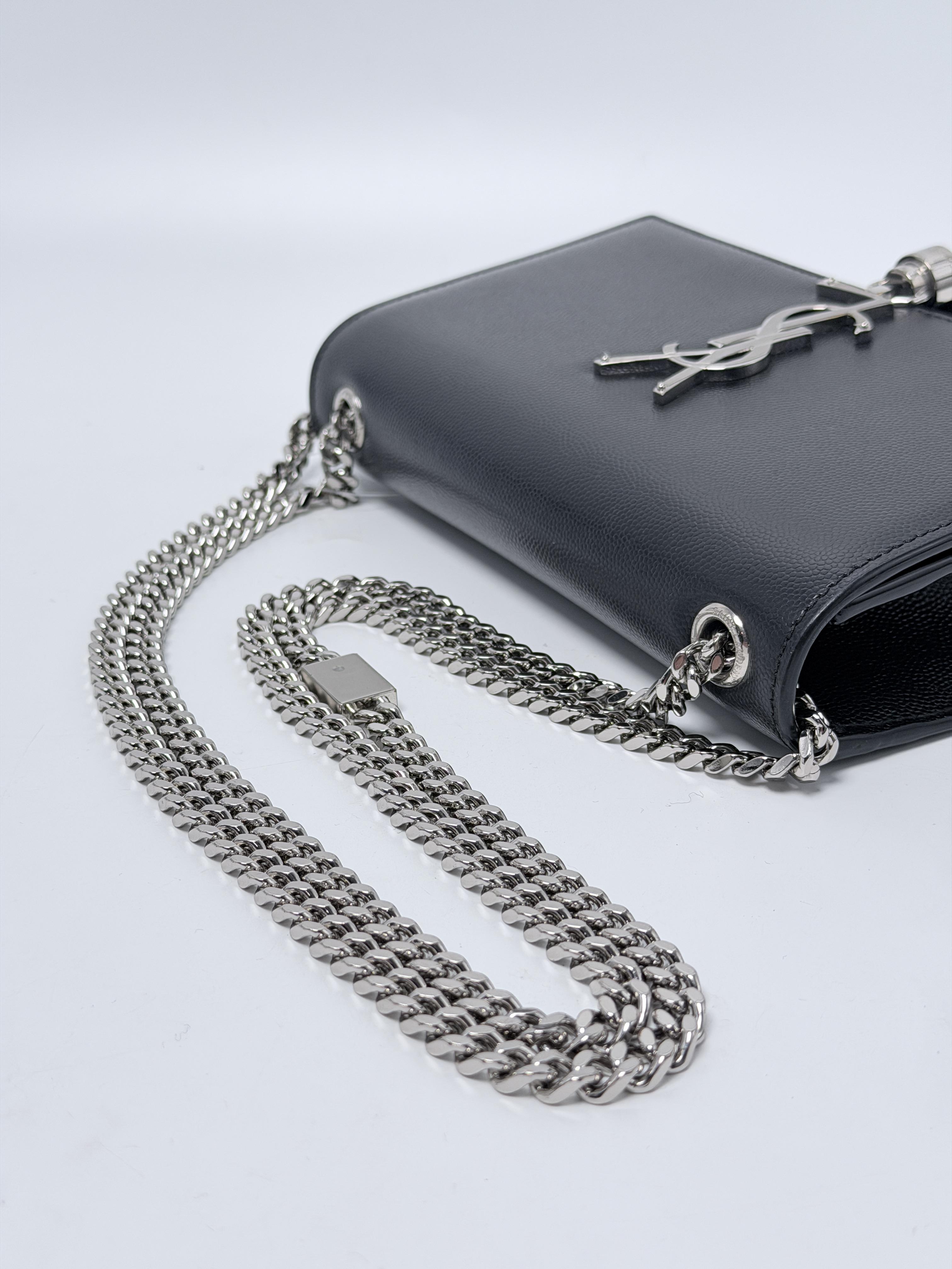 Saint Laurent Kate Small Tassel Crossbody Bag Shoulder Black Grain ZS016YS