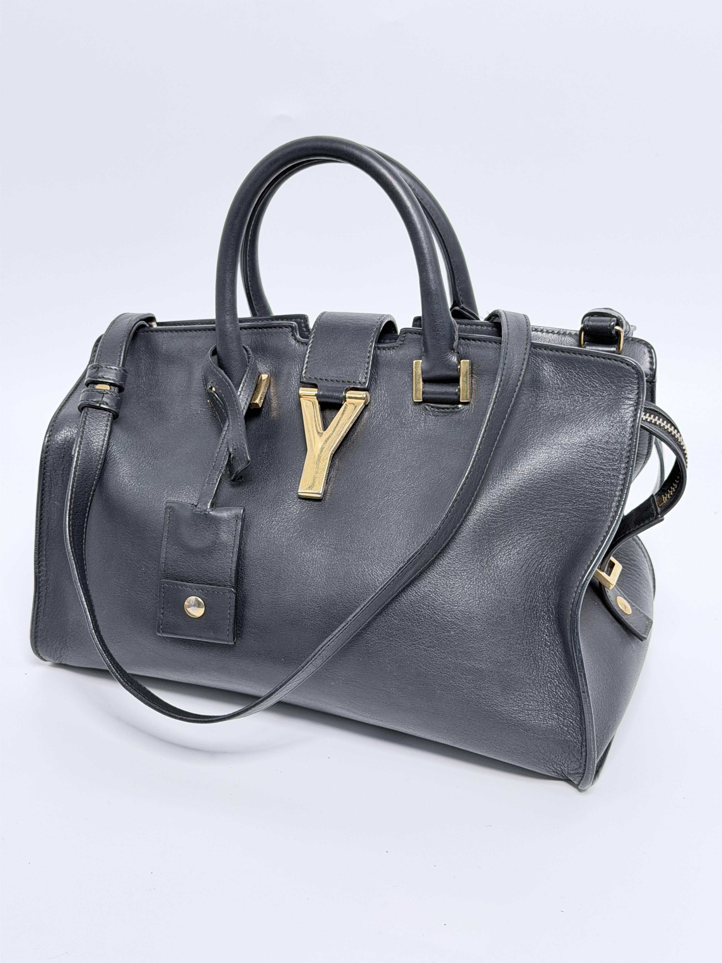 Pre-owned Yves Saint Laurent Leather Crossbody Bags Saint Laurent Small Classic Y Cabas with Strap Crossbody Bag Authentic YSLOXX