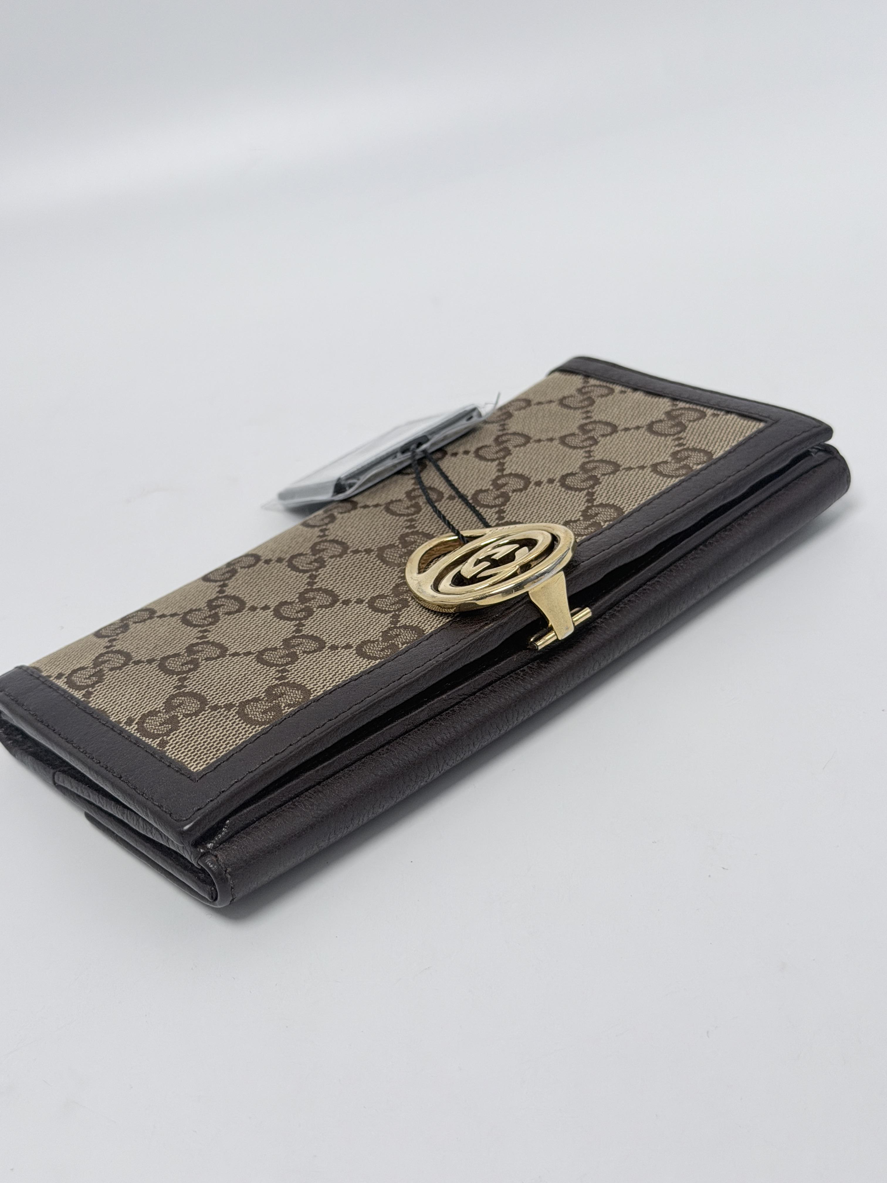GG Monogram Leather Interlocking G Continental Long Wallet JD1420GG