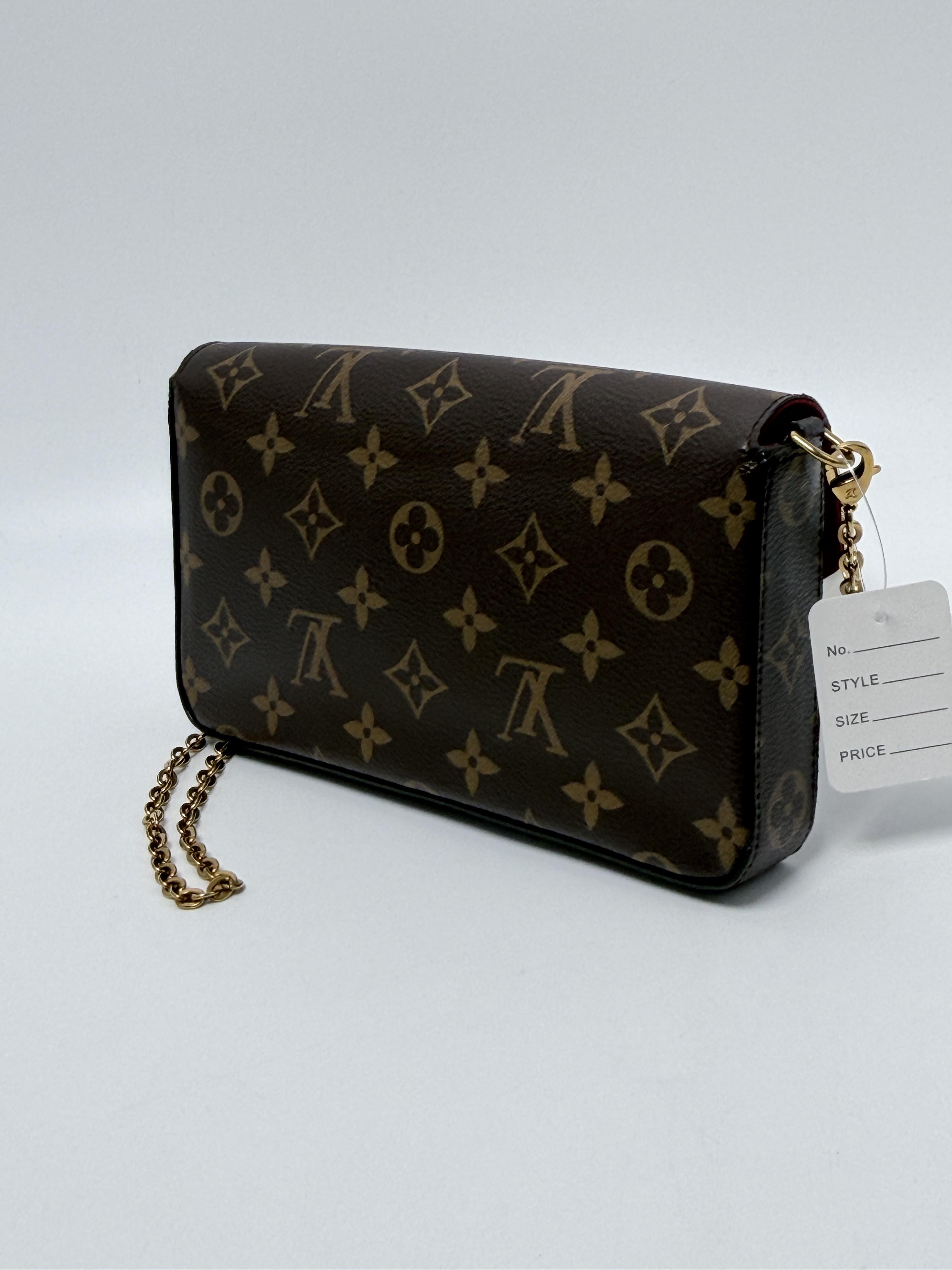 Monogram Pochette Felicie Fuchsia 3in1 Chain Shoulder Crossbody Bag Handbag BB004LV