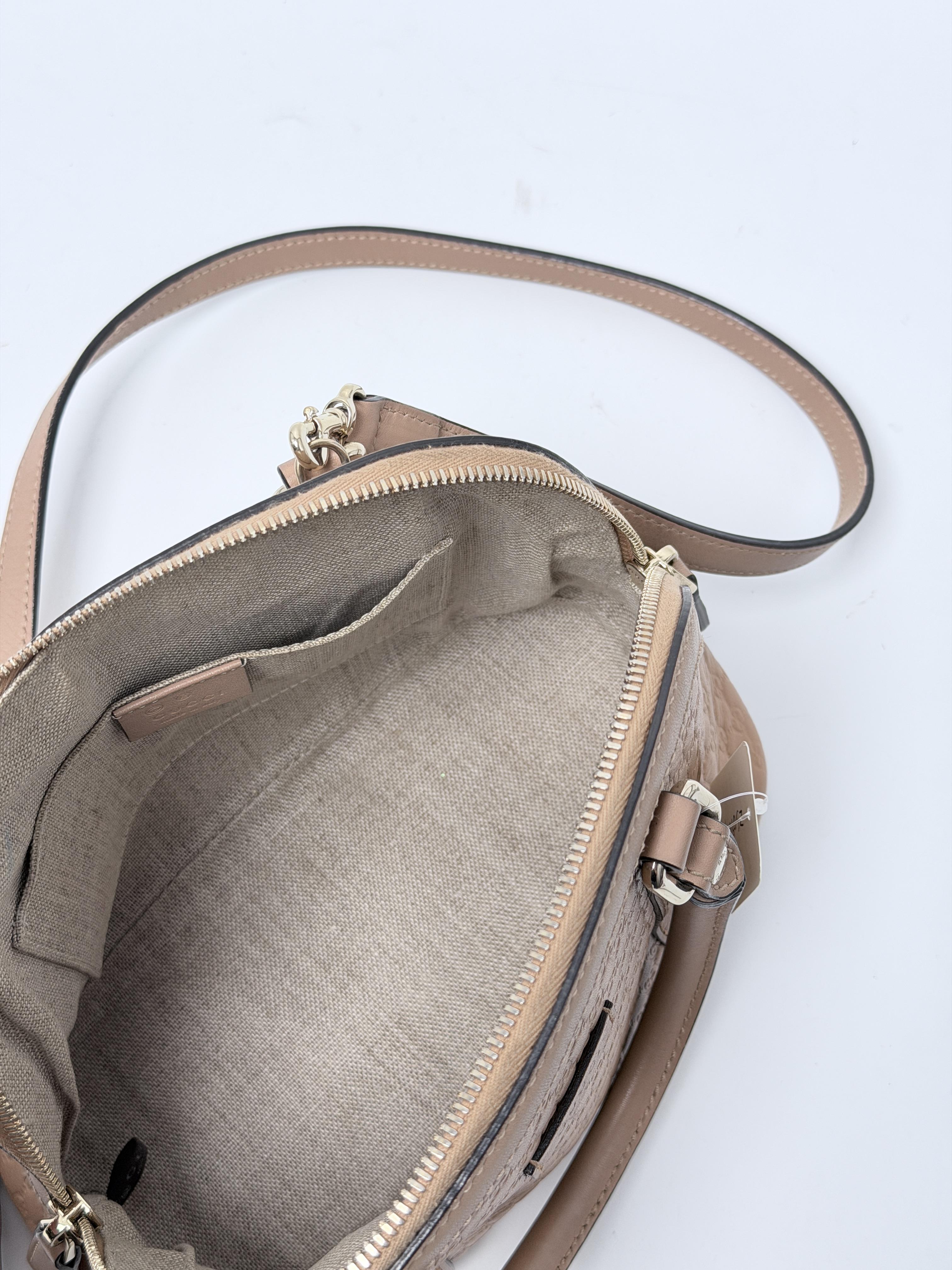 Microguccissima Mini Dome Bag Beige Crossbody Satchel Handbag ZS096GG