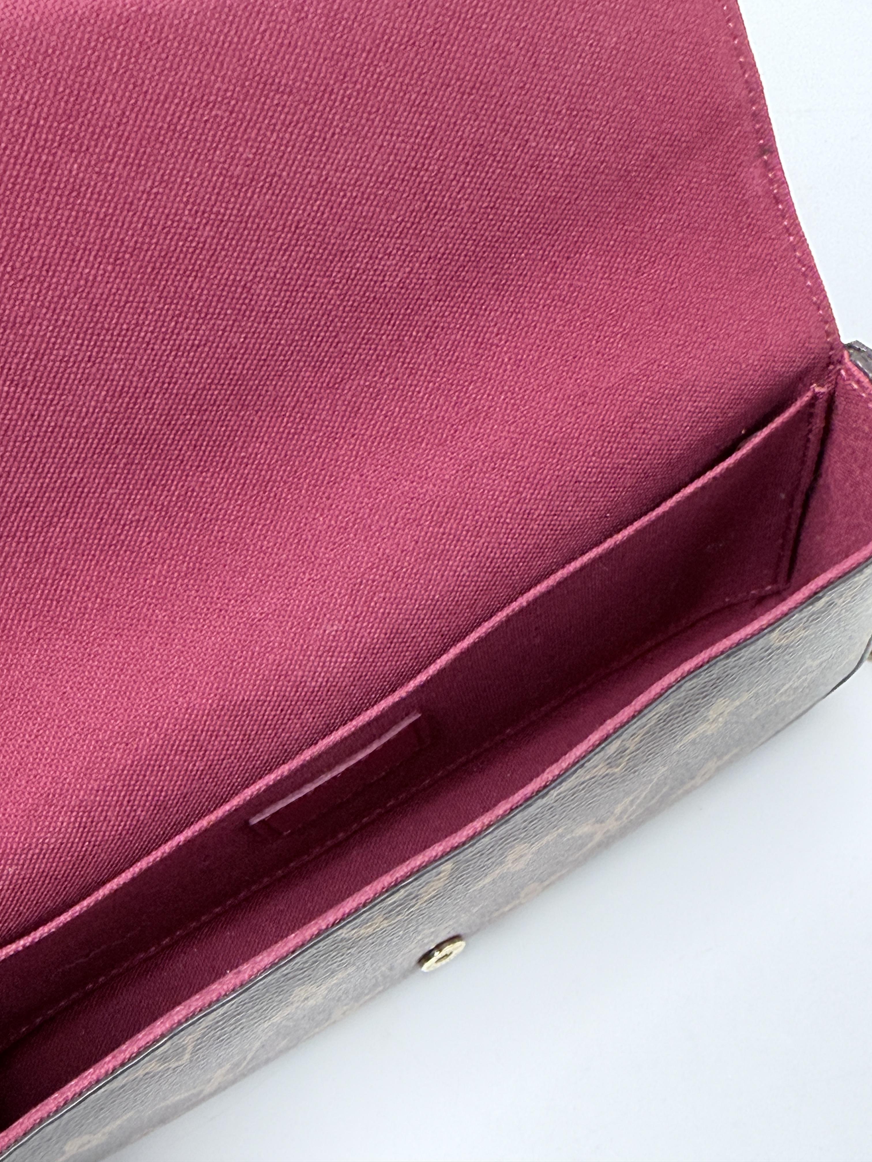 Monogram Pochette Felicie Fuchsia 3in1 Chain Shoulder Crossbody Bag Handbag BB004LV